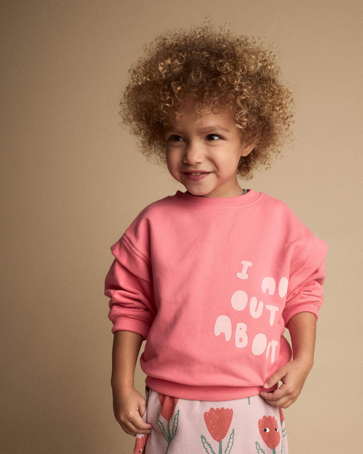 Toddler Girl 'Out & About' Double Layer Pullover Sweatshirt - Pink