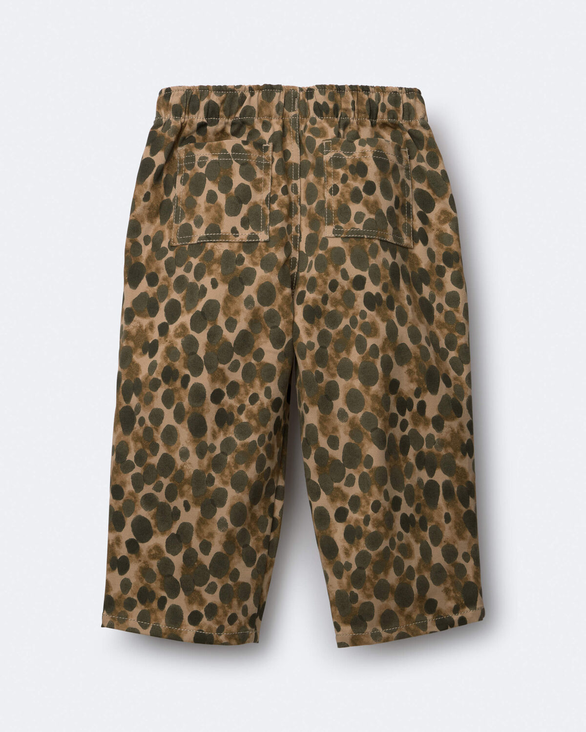 Toddler Girl Pleated Pants in Leopard - Brown - Image 2