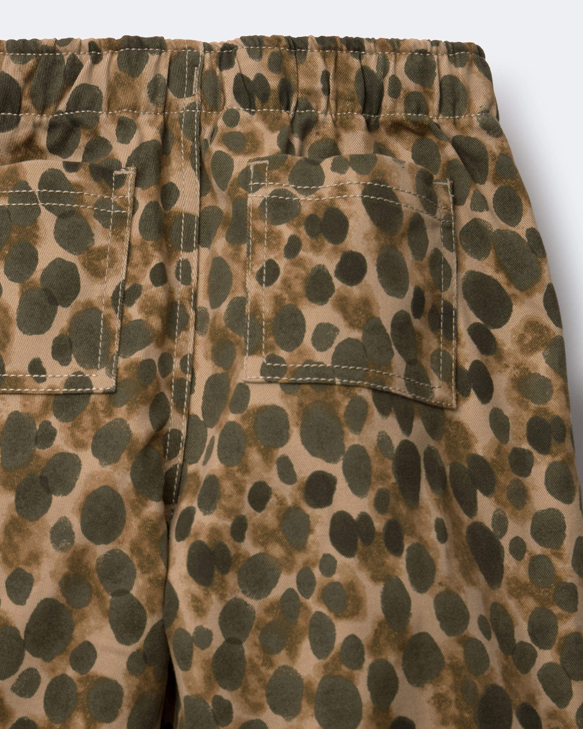 Toddler Girl Pleated Pants in Leopard - Brown - Image 4