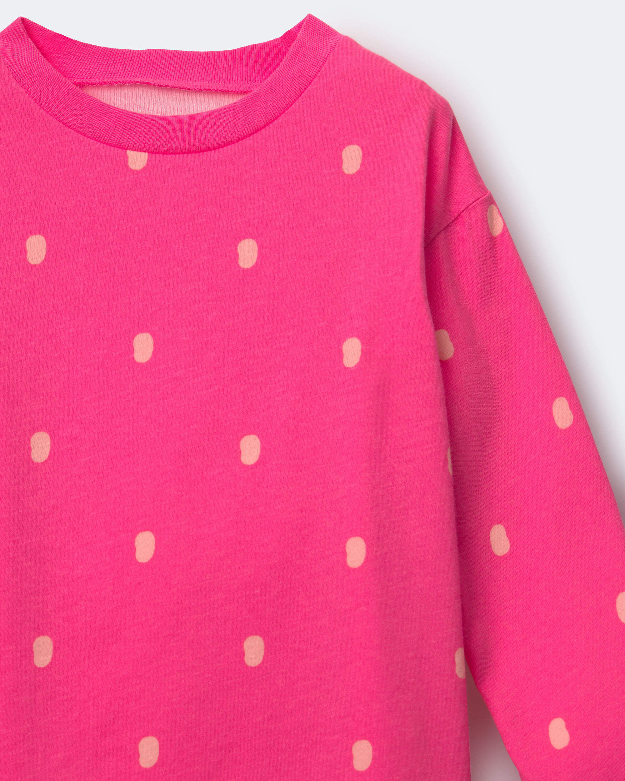 Toddler Girl Long-Sleeve Relaxed Graphic Tee in Popcorn Print - Light Pink - Image 6