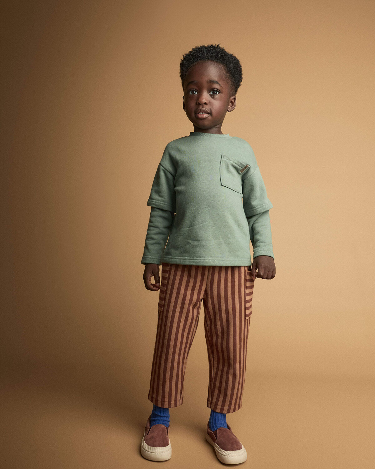 Toddler Long-Sleeve Layered Top - Olive - Image 4