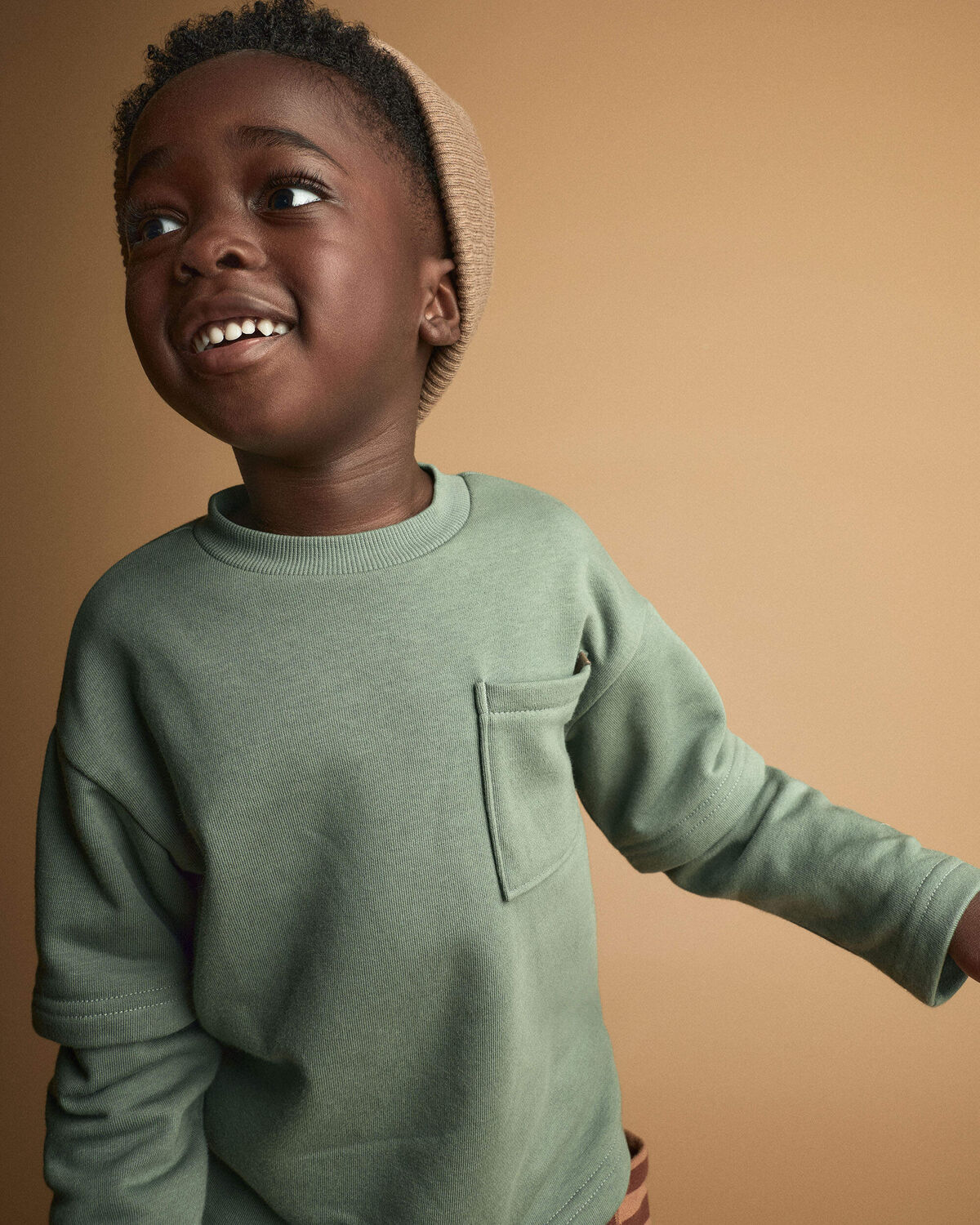 Toddler Long-Sleeve Layered Top - Olive - Image 3