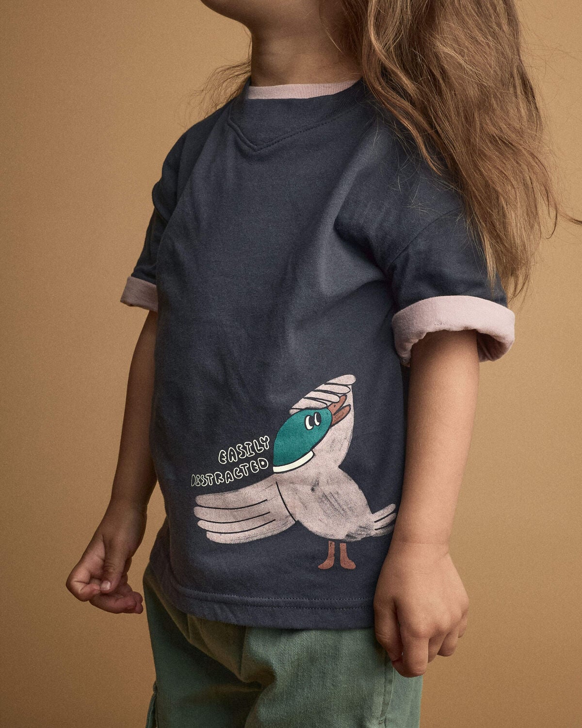 Toddler 'Easily Distracted' Duck Relaxed Graphic Tee - Navy - Image 3