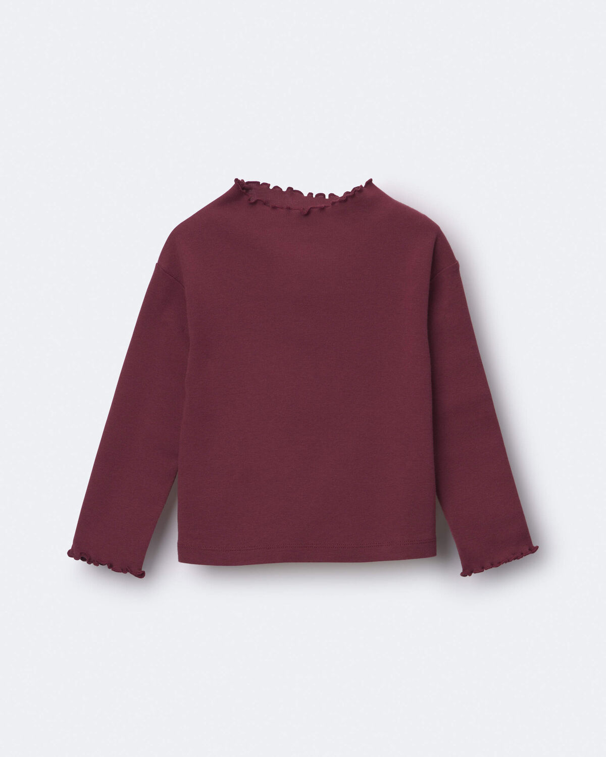 Toddler Girl Mock Neck Ruffle Long-Sleeve Top - Burgundy