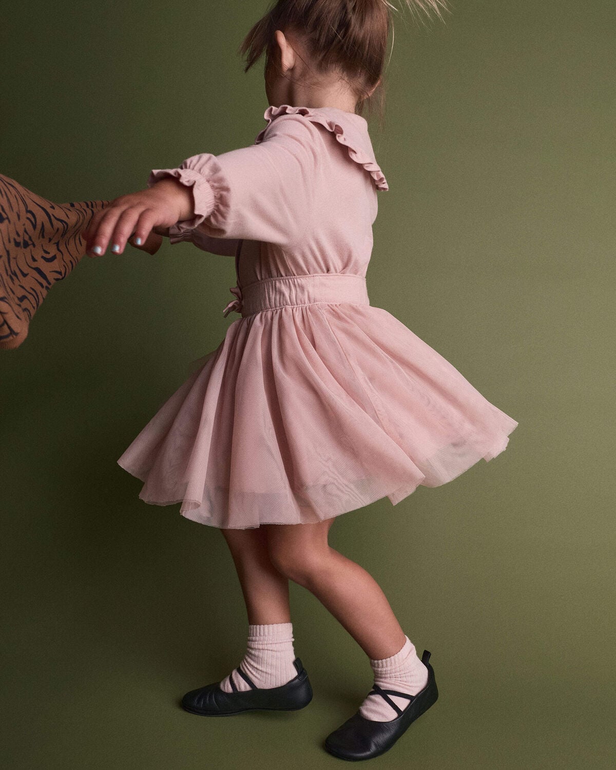 Toddler Girl Peter Pan Collar Top - Blush - Image 4