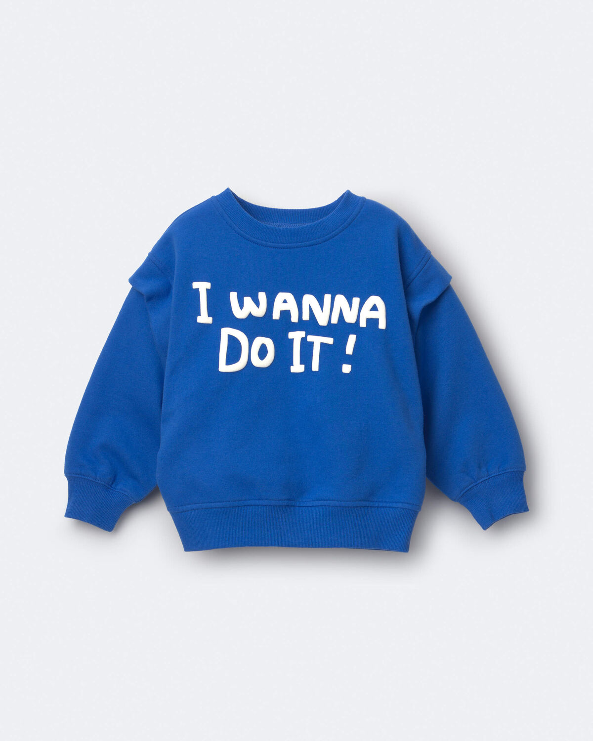 Toddler 'I Wanna Do It!' Layered Pullover Sweatshirt - Royal Blue - Image 2