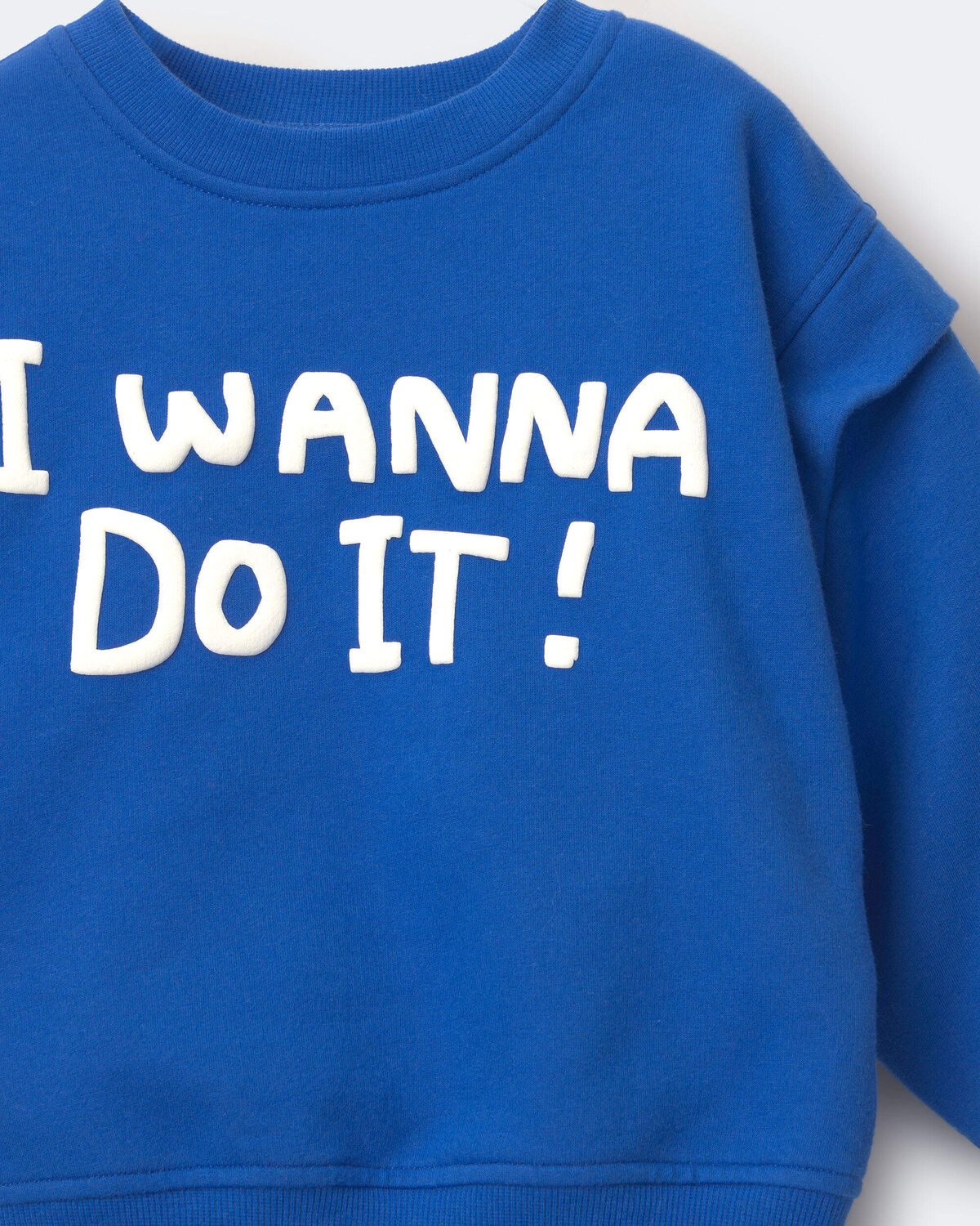 Toddler 'I Wanna Do It!' Layered Pullover Sweatshirt - Royal Blue - Image 6