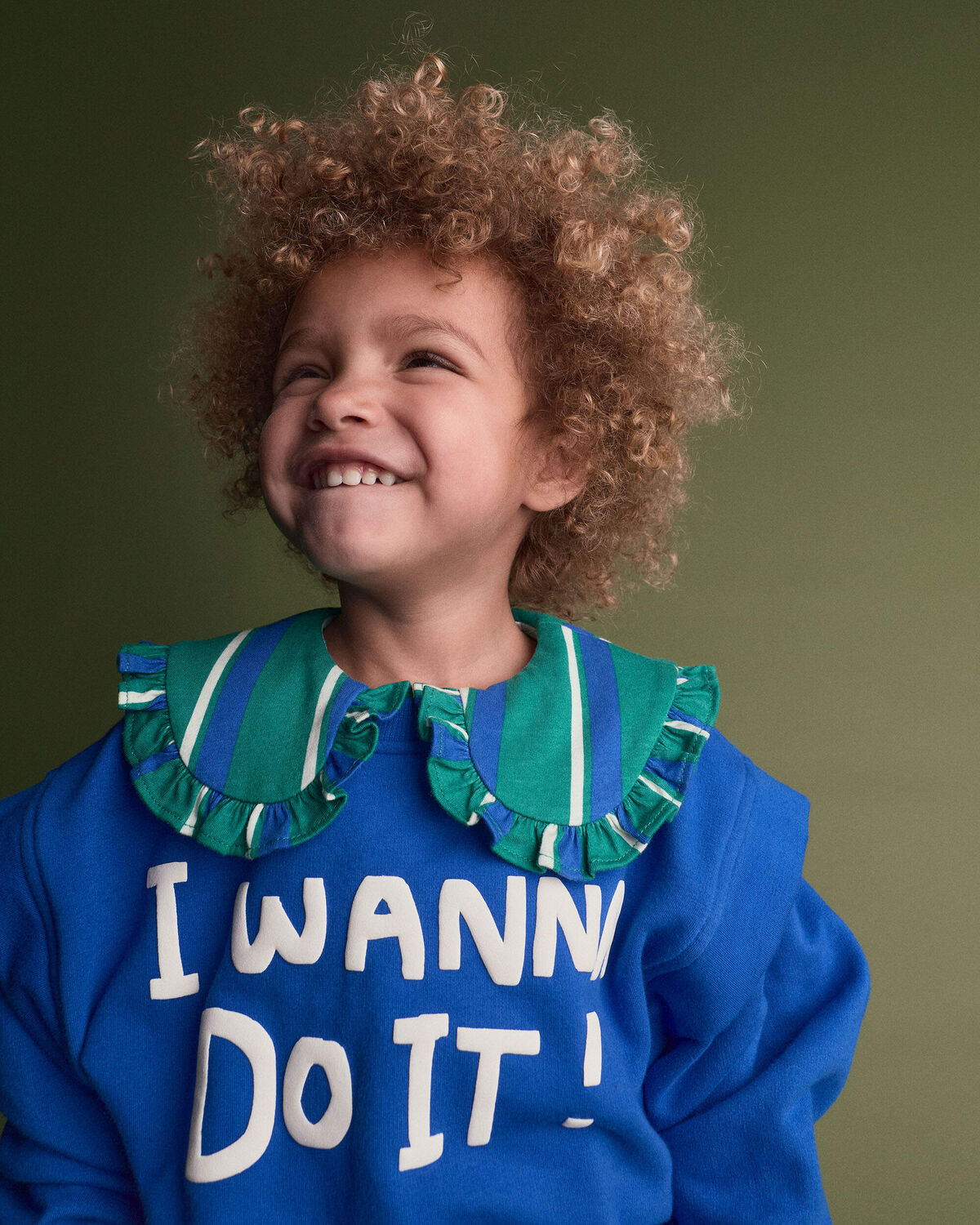 Toddler 'I Wanna Do It!' Layered Pullover Sweatshirt - Royal Blue - Image 3