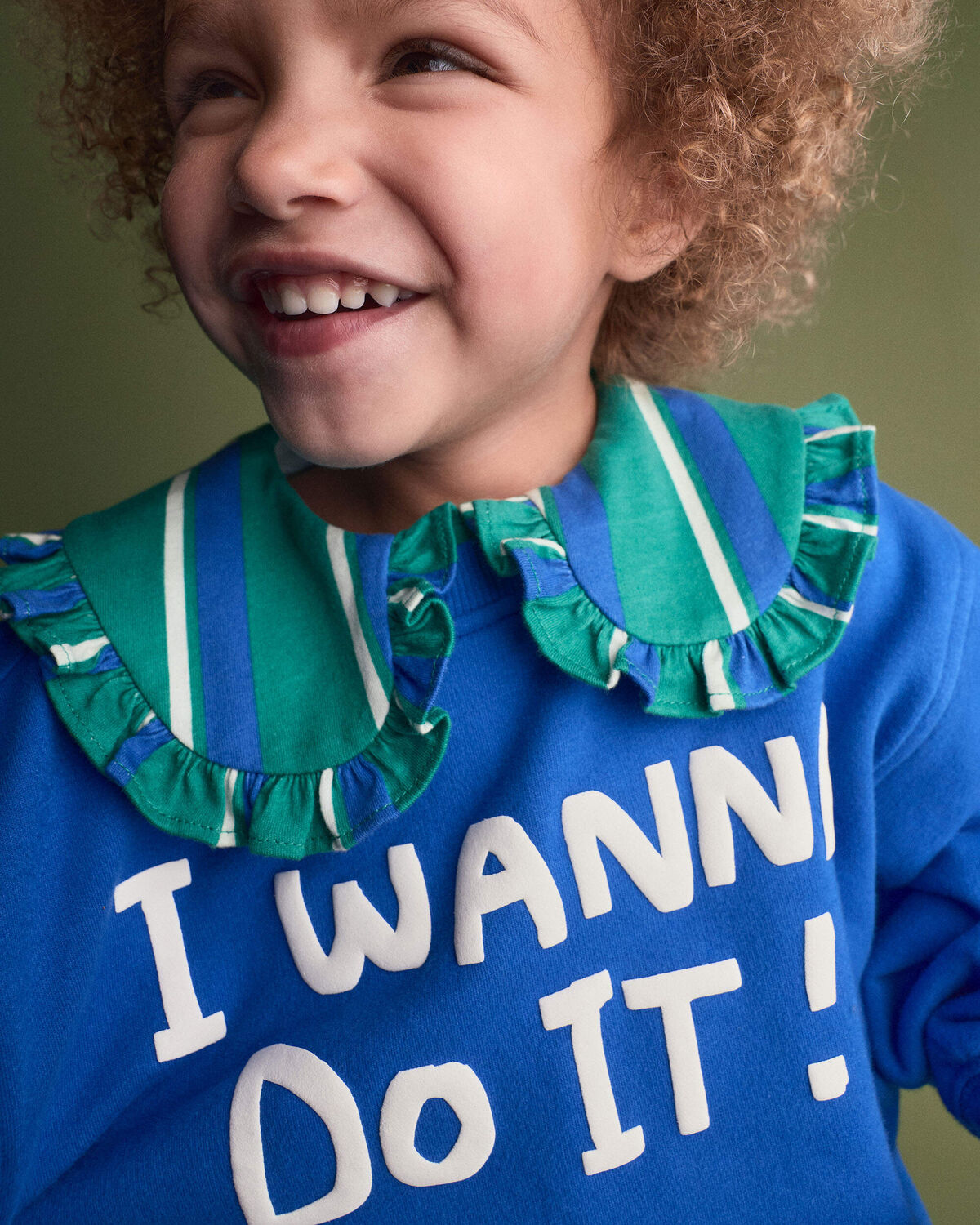 Toddler 'I Wanna Do It!' Layered Pullover Sweatshirt - Royal Blue - Image 4