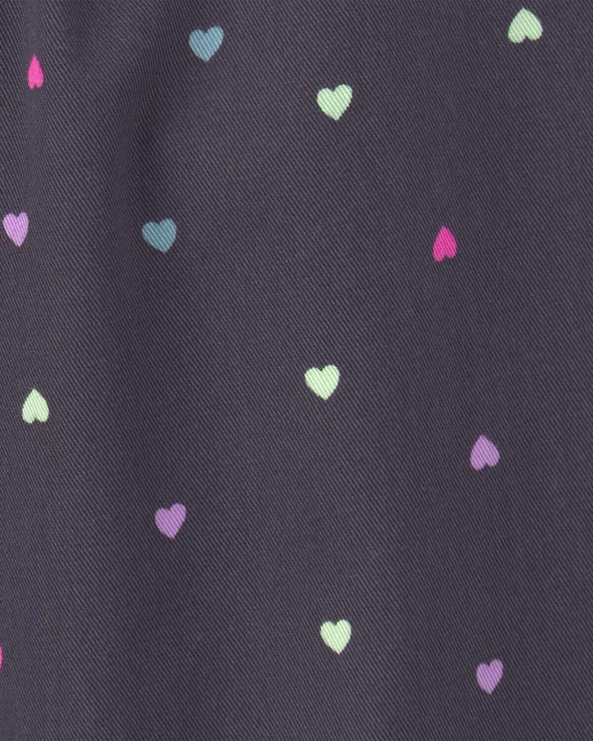 Toddler Girl Heart Twill Pull-On Pants - Black - Image 3