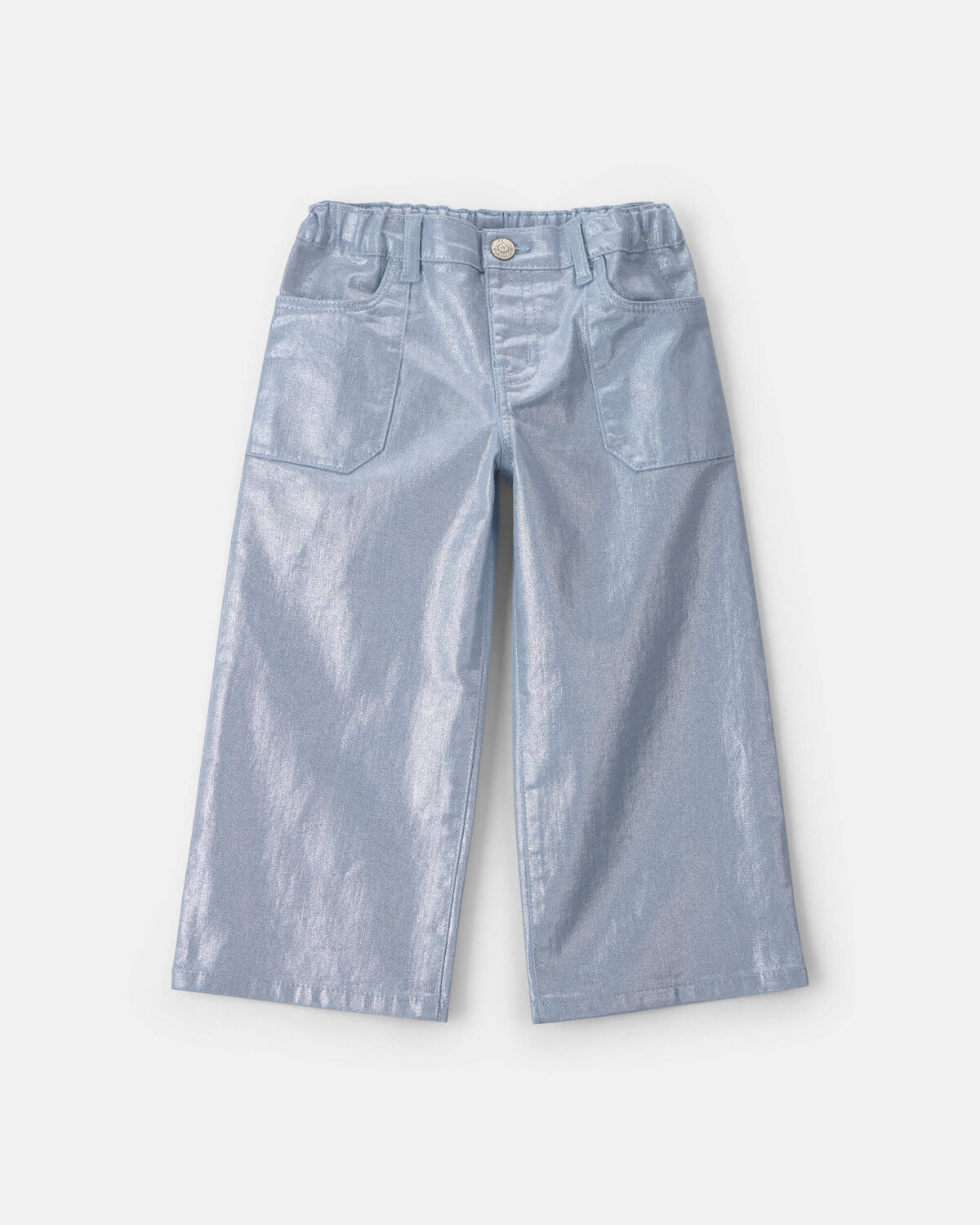 Toddler Girl Metallic Wide-Leg Pants - Silver