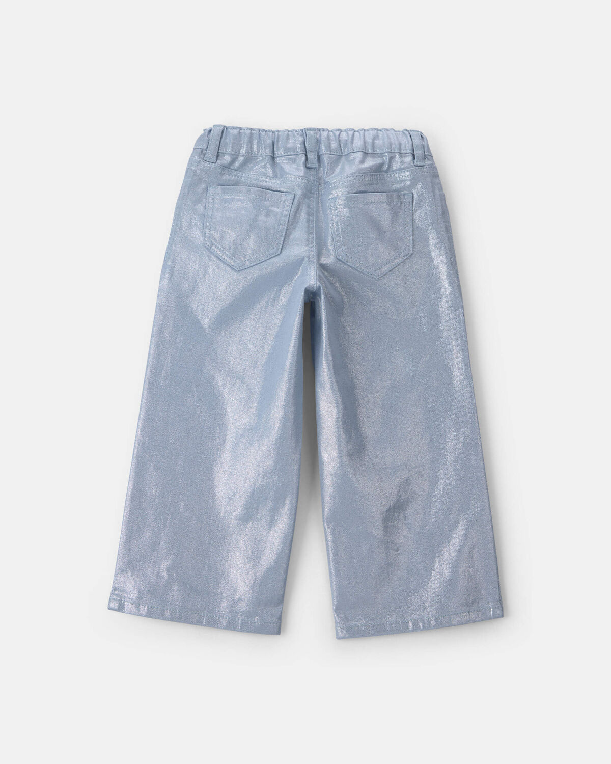 Toddler Girl Metallic Wide-Leg Pants - Silver - Image 3