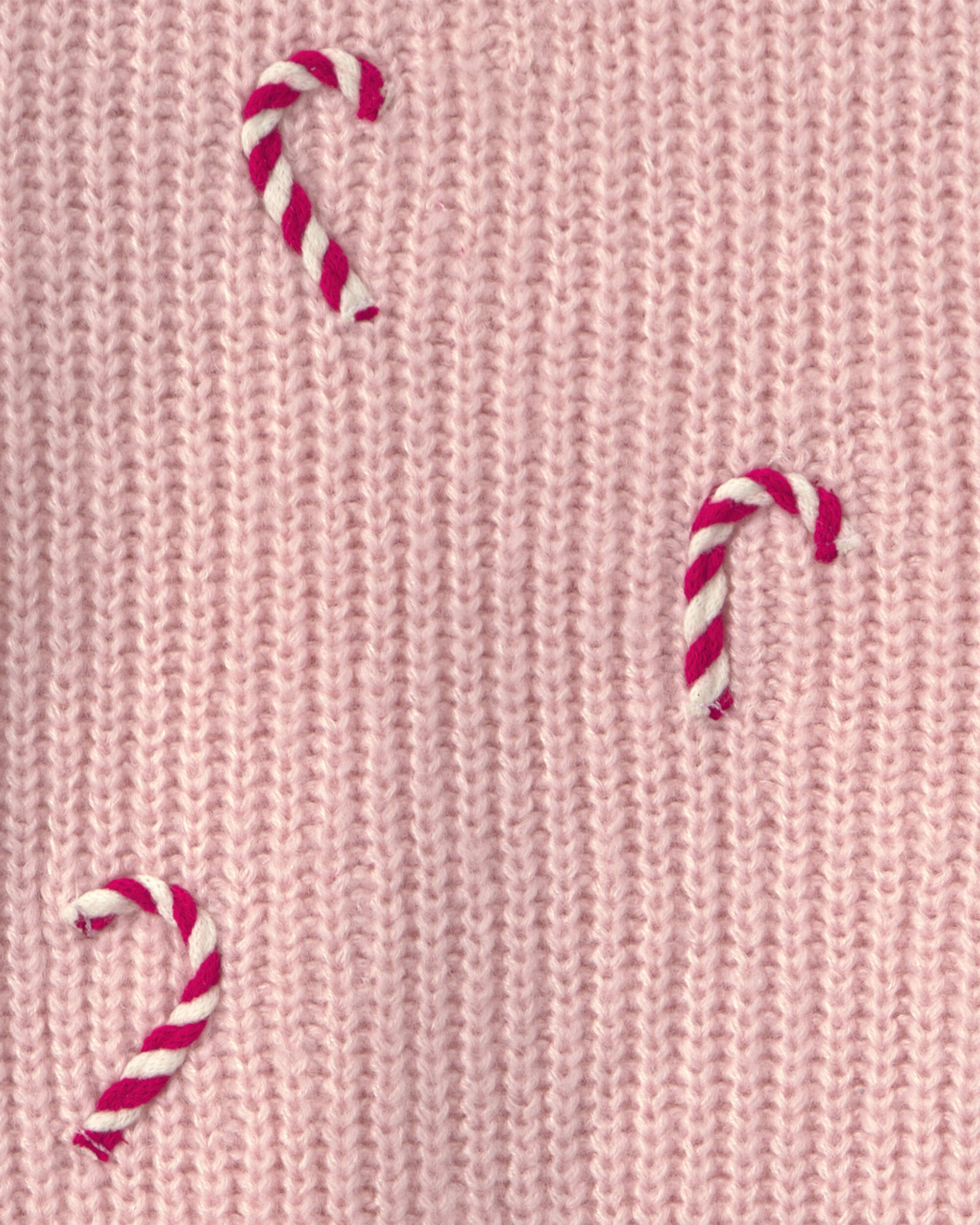 Toddler Girl Candy Cane Sweater - Pink - Image 3