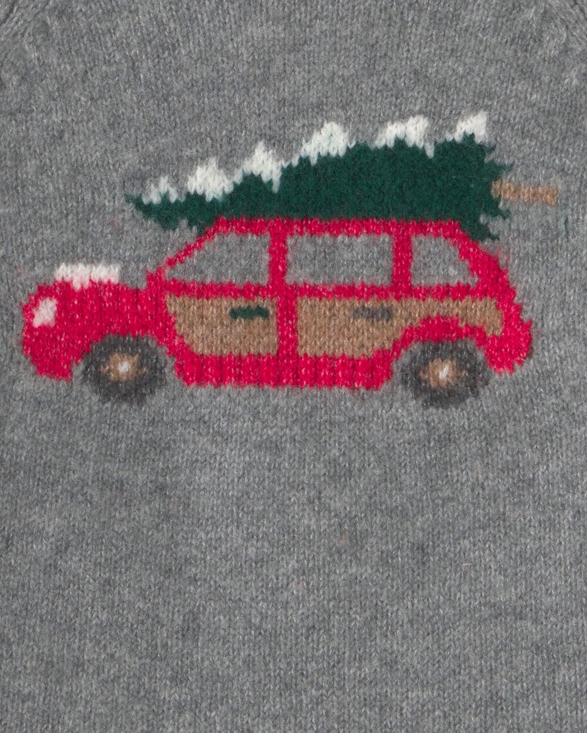 Toddler Boy Christmas Car Sweater - Grey - Image 2