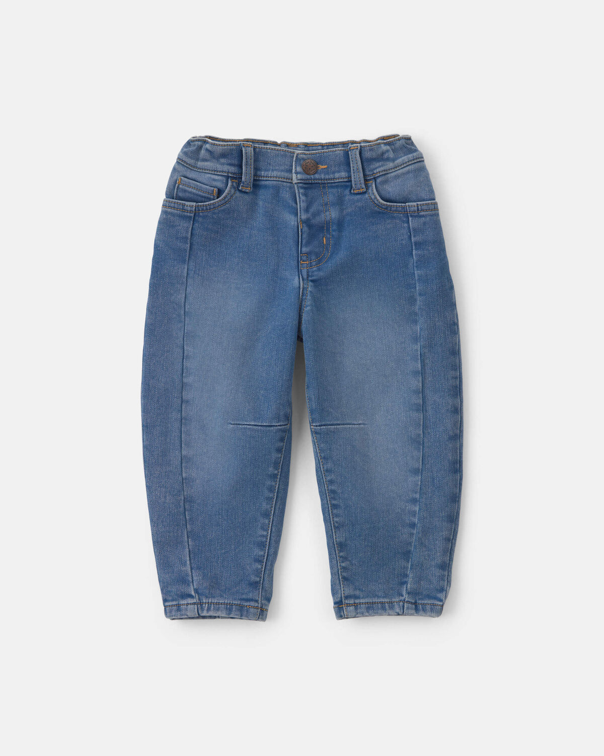 Toddler Girl Fleece-Lined Denim Barrel Jeans - Medium Wash