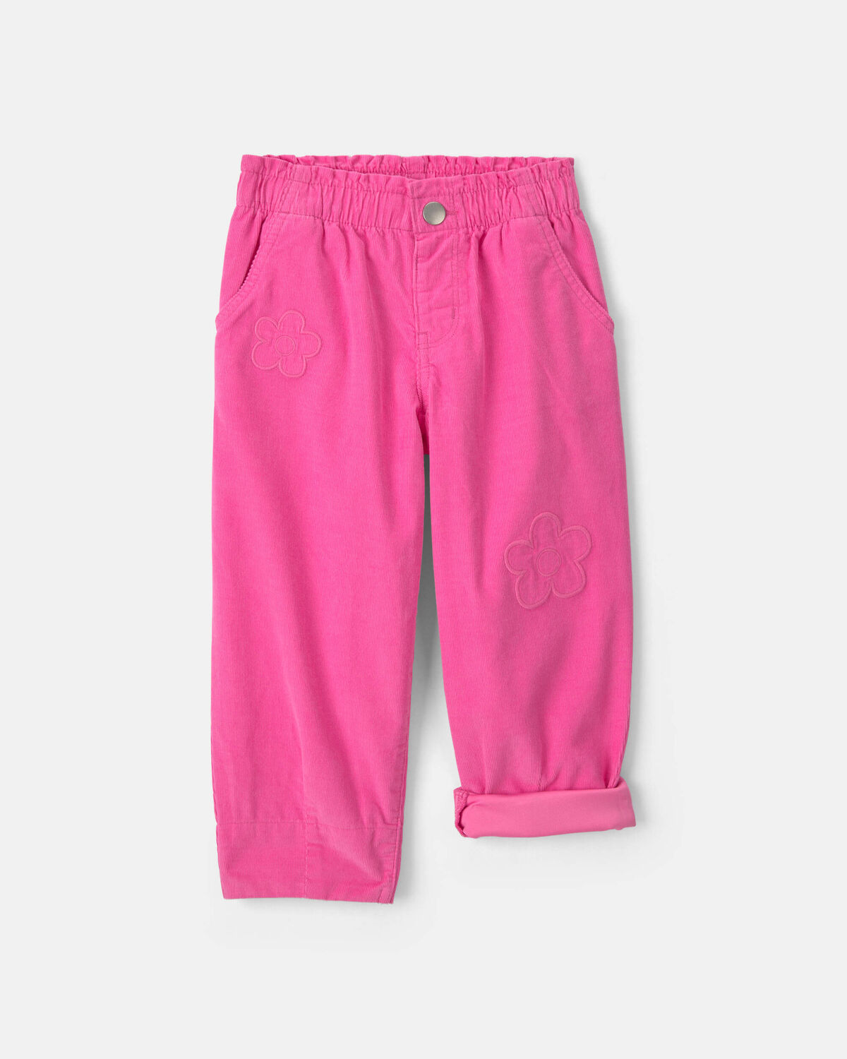 Toddler Girl Flower Corduroy Pull-On Pants - Pink - Image 4