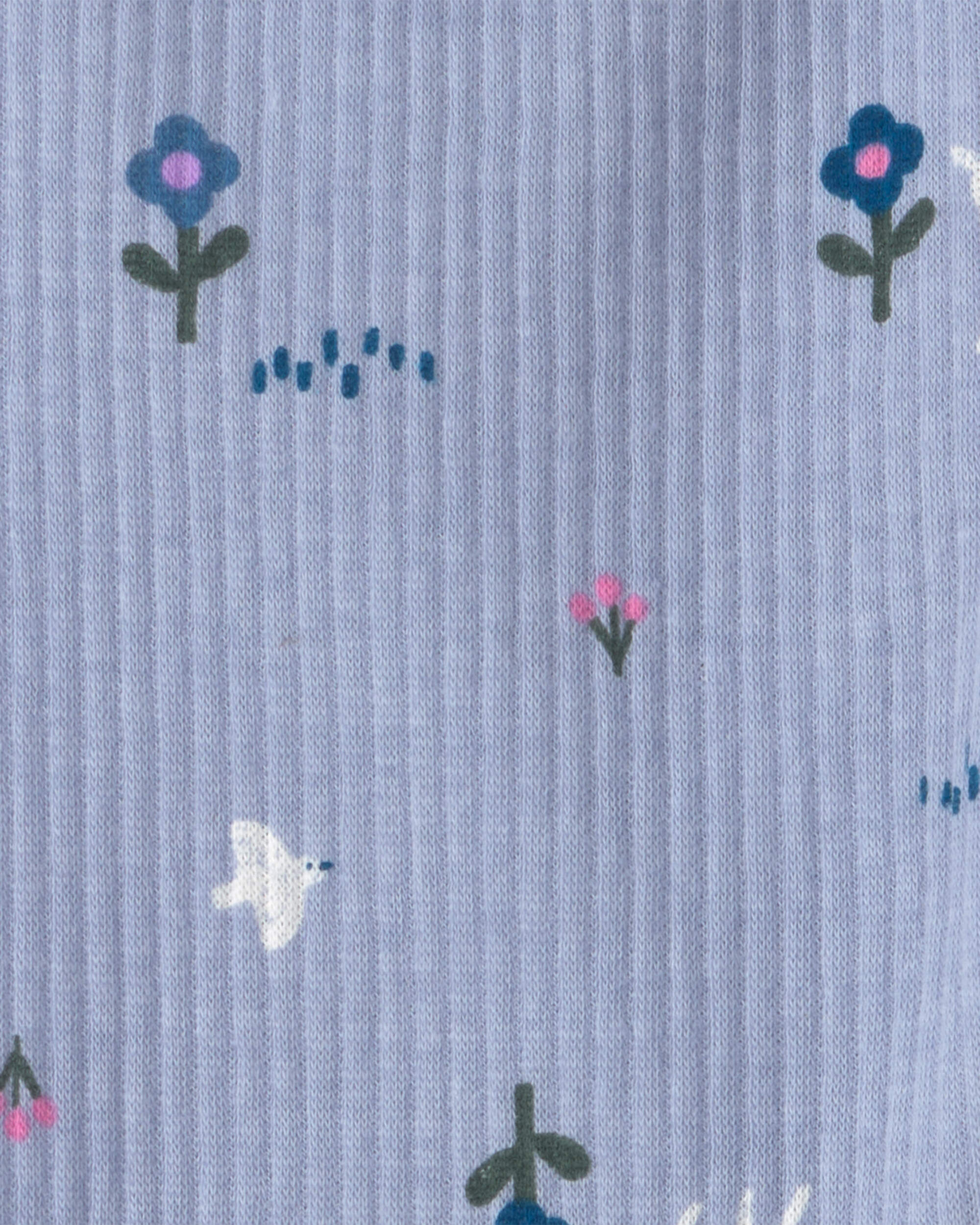 Toddler Girl Deer Floral Pull-On Stretch Leggings - Blue - Image 4