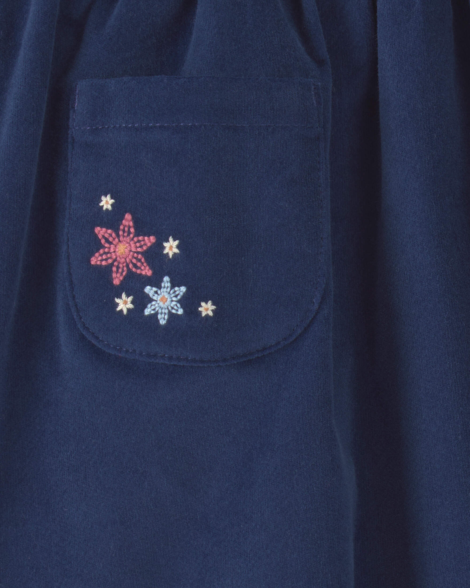 Toddler Girl Corduroy Flower Skirt - Dark Wash - Image 4