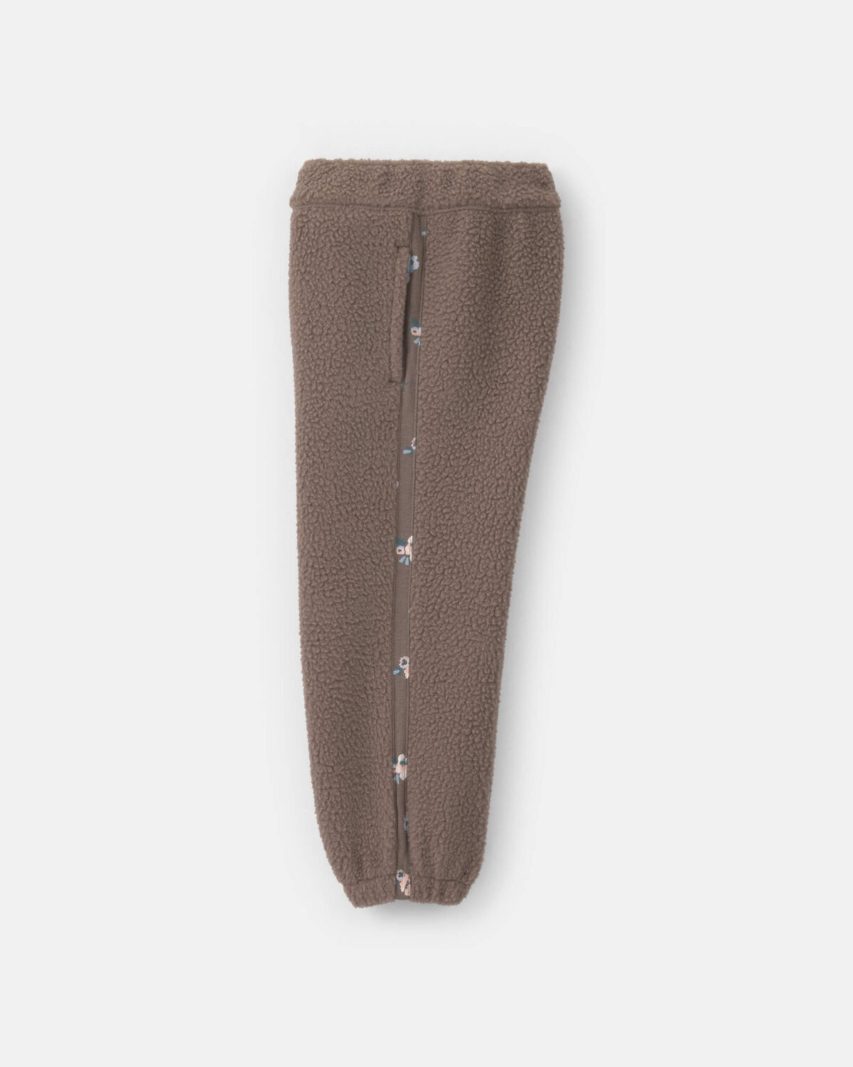 Toddler Girl Floral Fleece Joggers - Brown - Image 2
