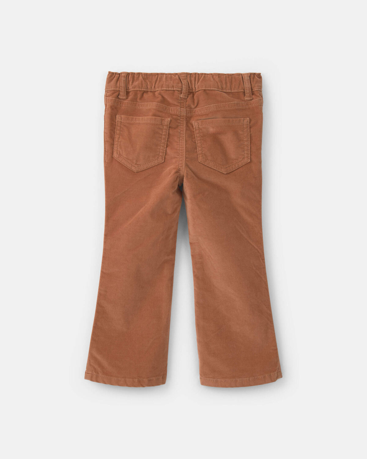 Toddler Girl Floral Embroidered Corduroy Flare Pants - Brown - Image 2