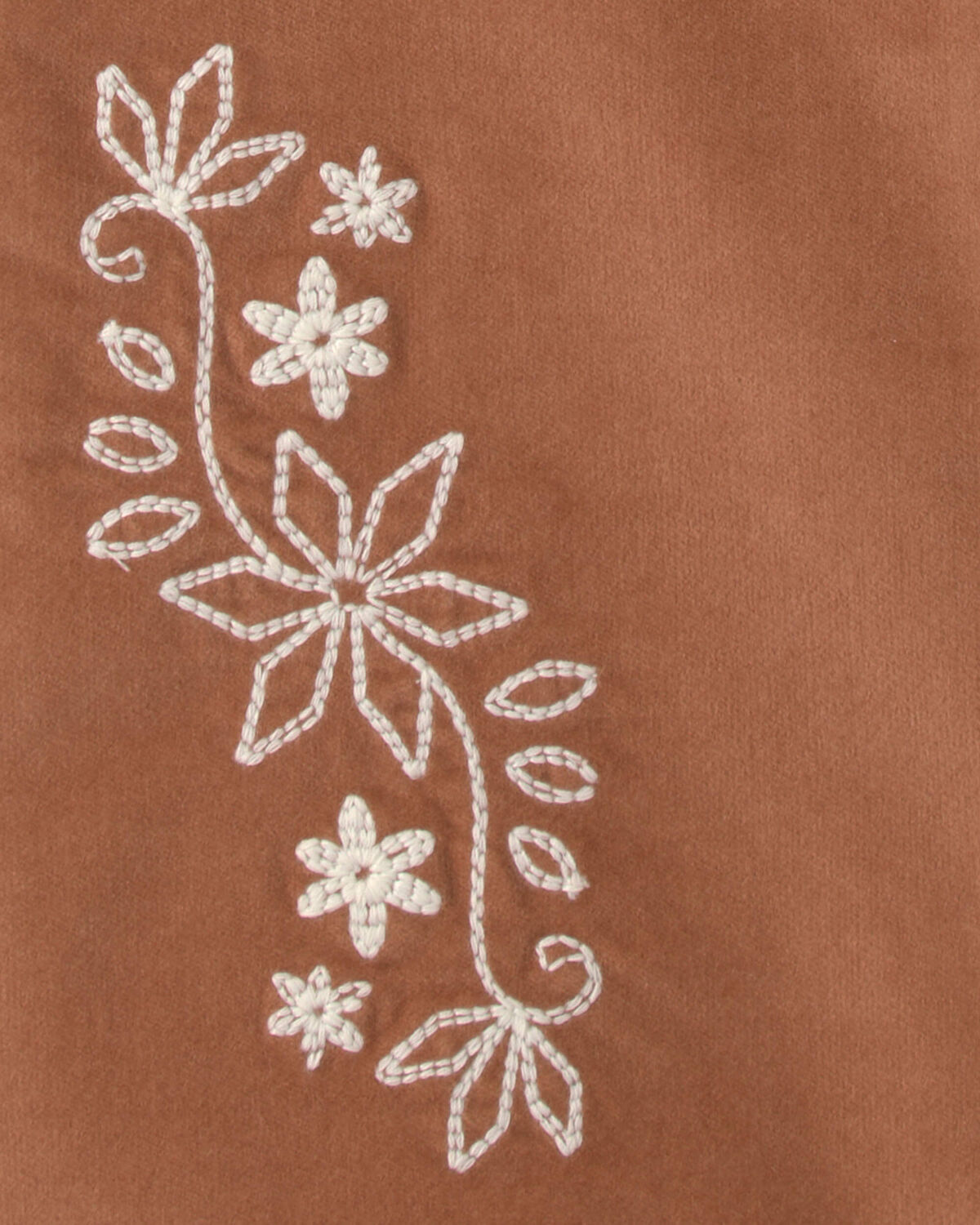 Toddler Girl Floral Embroidered Corduroy Flare Pants - Brown - Image 3