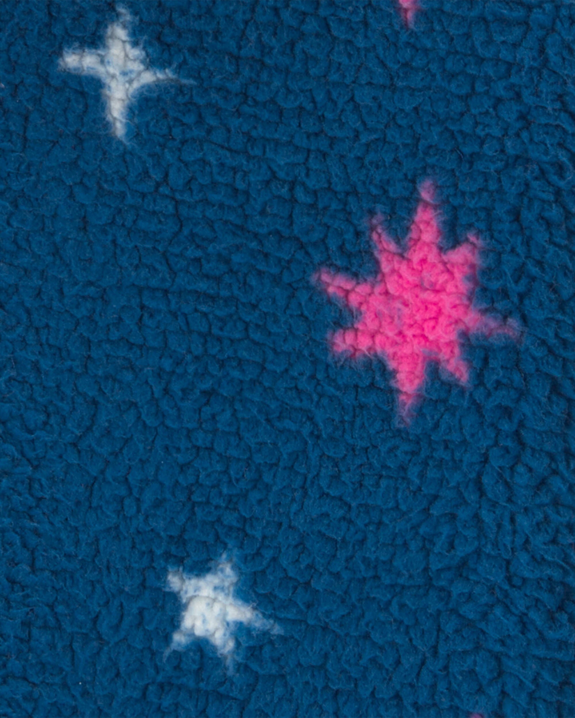 Toddler Girl Star Teddy Fleece Zip-Up Hoodie - Blue - Image 3