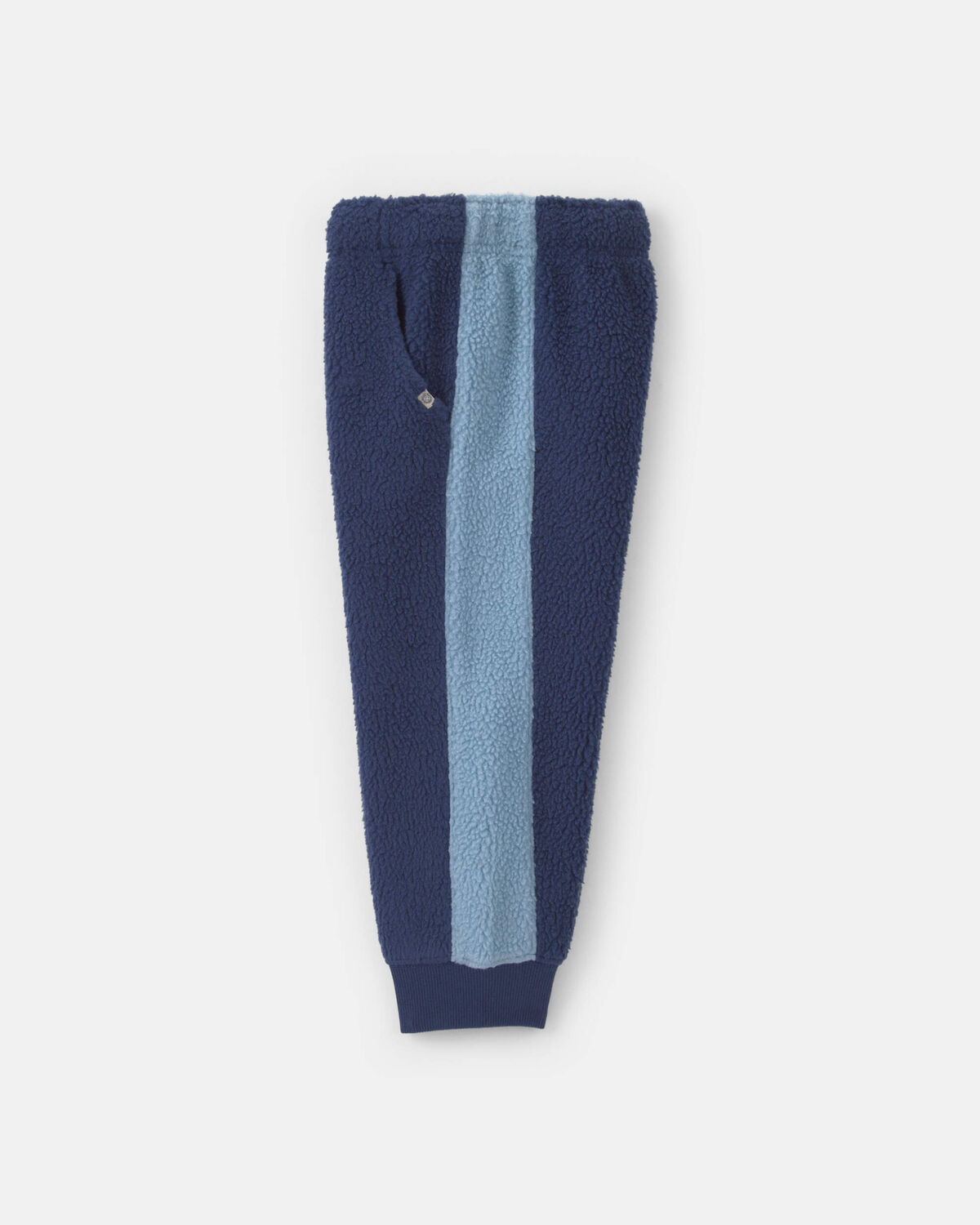 Toddler Boy Colorblock Fleece Joggers - Navy Blue/Light Blue - Image 3