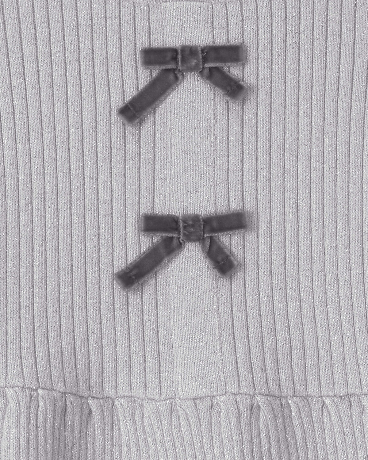Toddler Girl Bow Long-Sleeve Sweater - Grey - Image 2