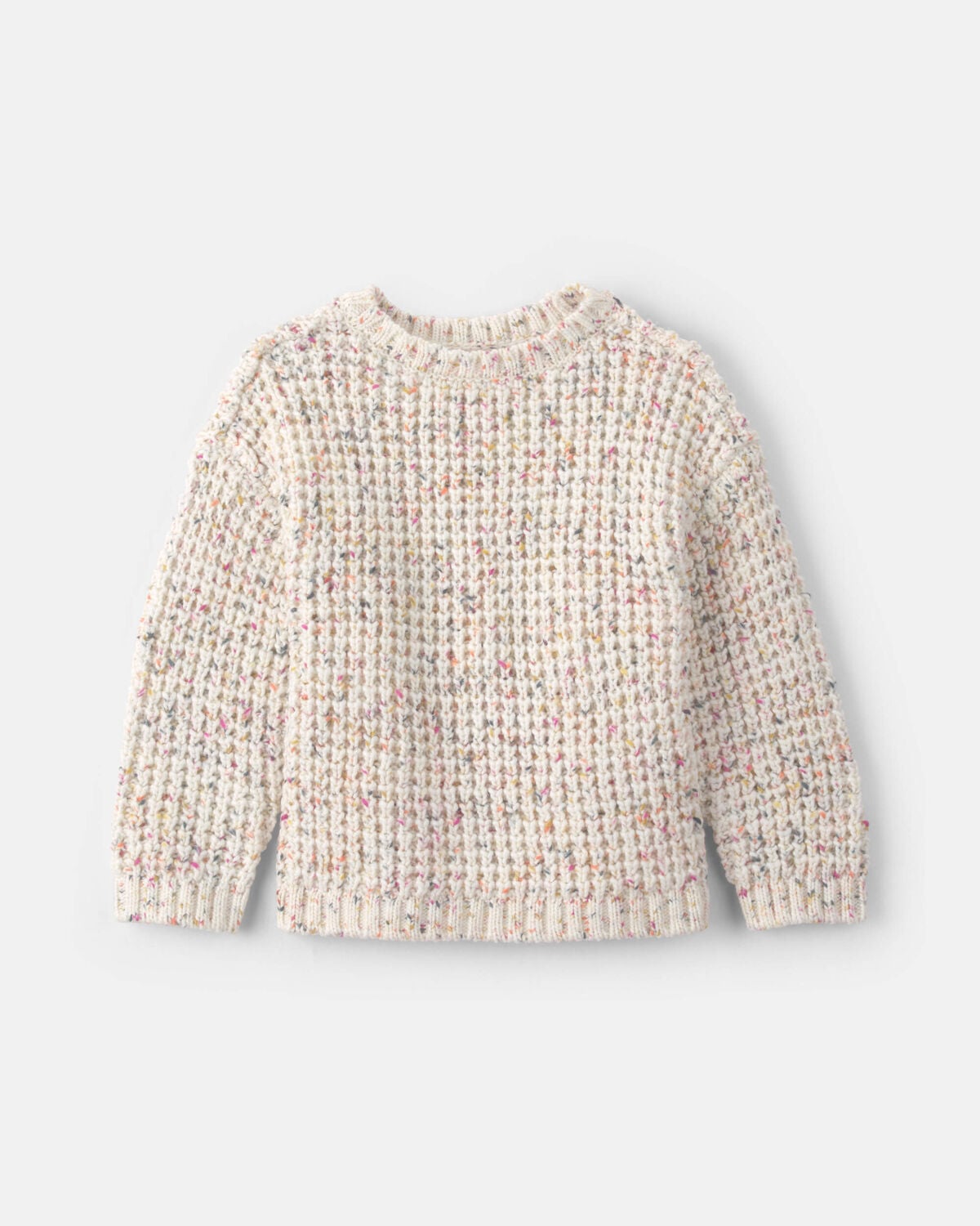 Toddler Girl Confetti Cable Knit Sweater - Cream