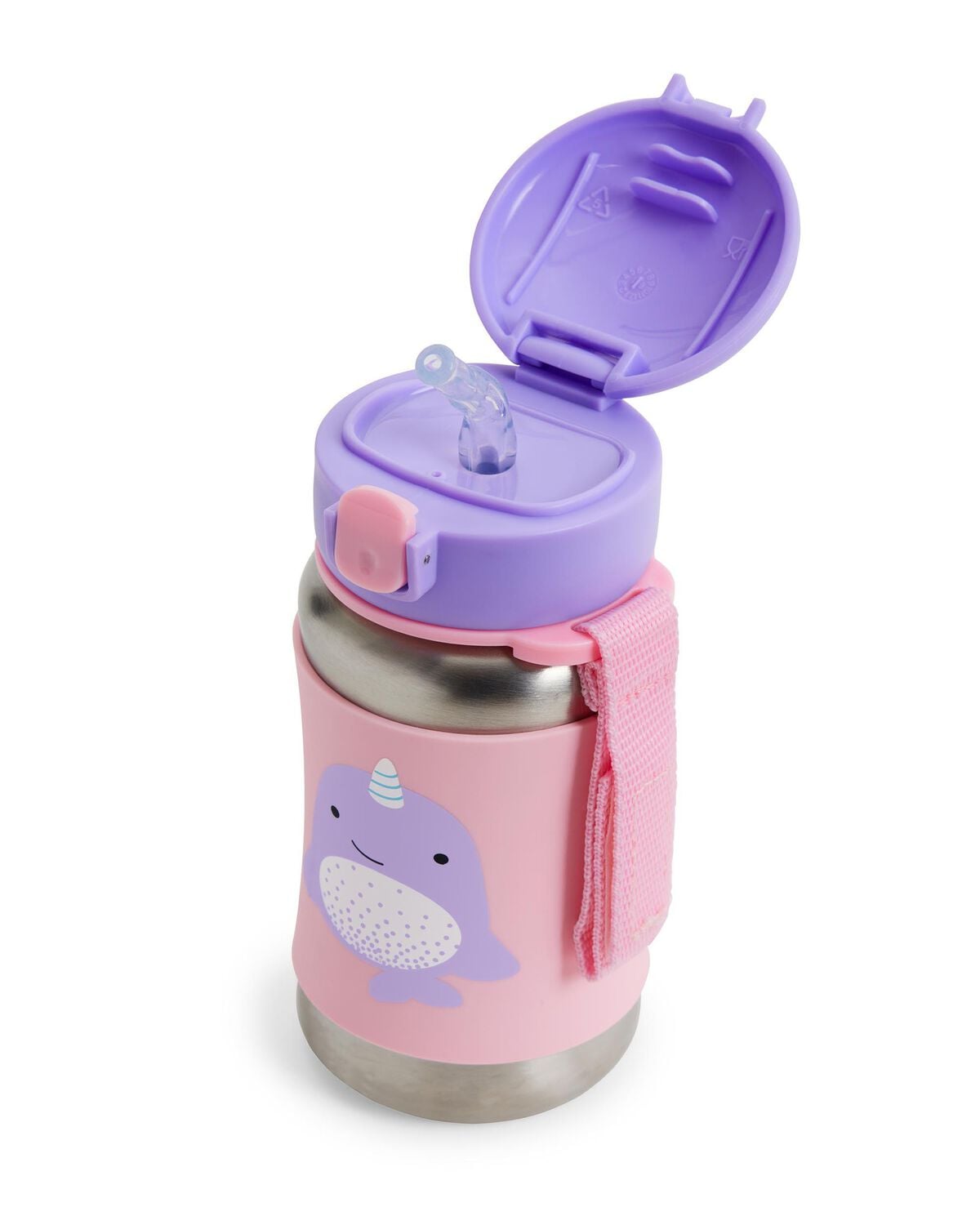 Zoo Stainless Steel Little Kid Straw Bottle - Narwhal - Image 2