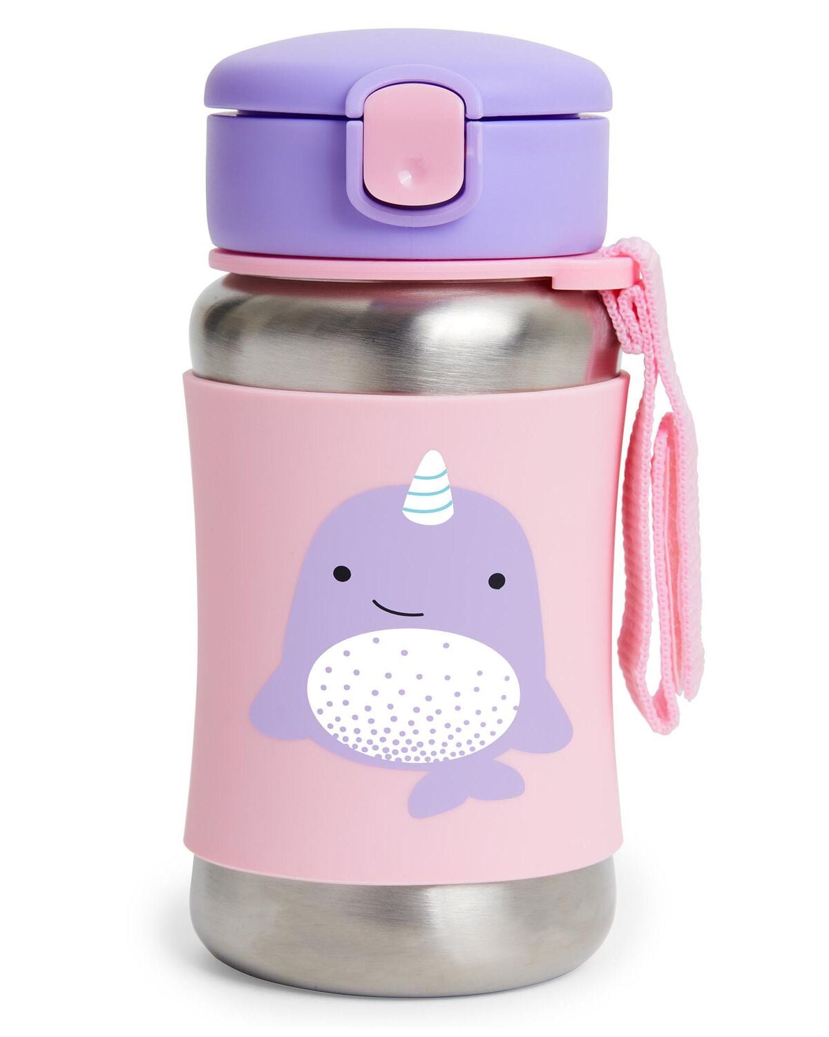 Zoo Stainless Steel Little Kid Straw Bottle - Narwhal - Image 4