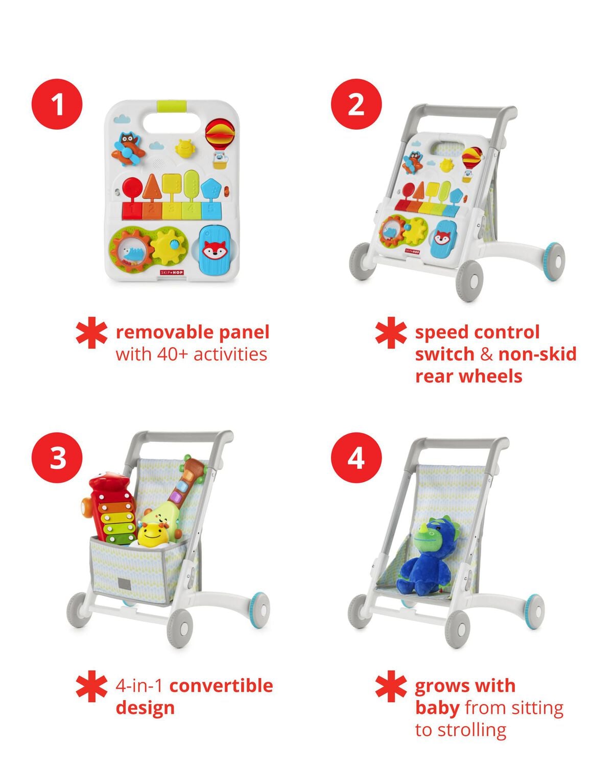 Explore & More 4-in-1 Grow Along Activity Walker Baby Toy - Image 6