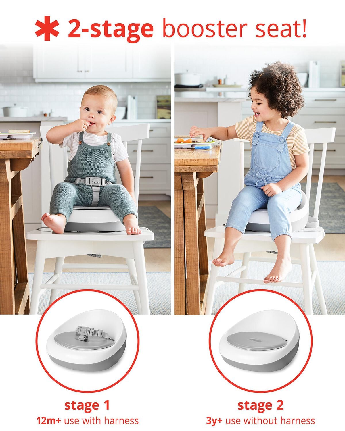 Sleek Seat Booster - Grey/White - Image 3