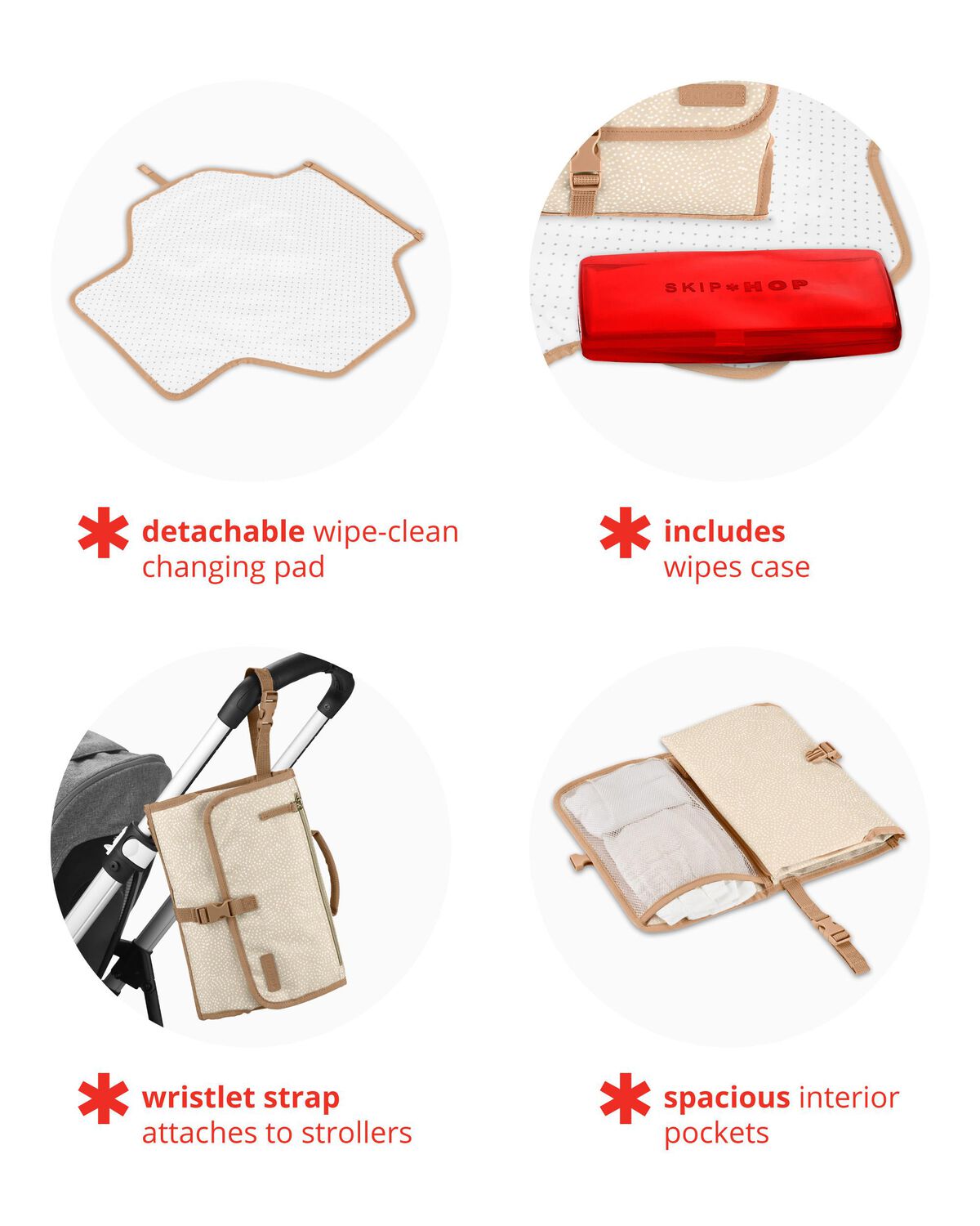 Pronto Signature Changing Station - Beige Swirl Dot - Image 3