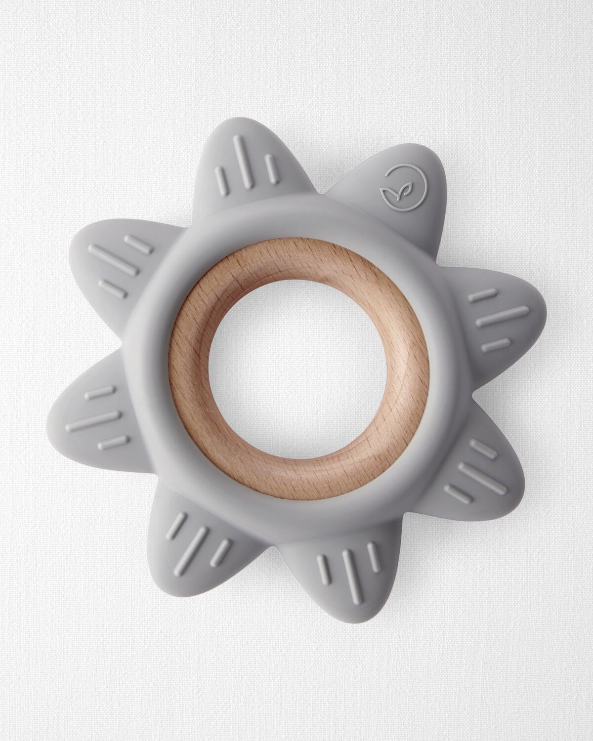 Baby Little Planet Silicone & Wood Teether - Grey