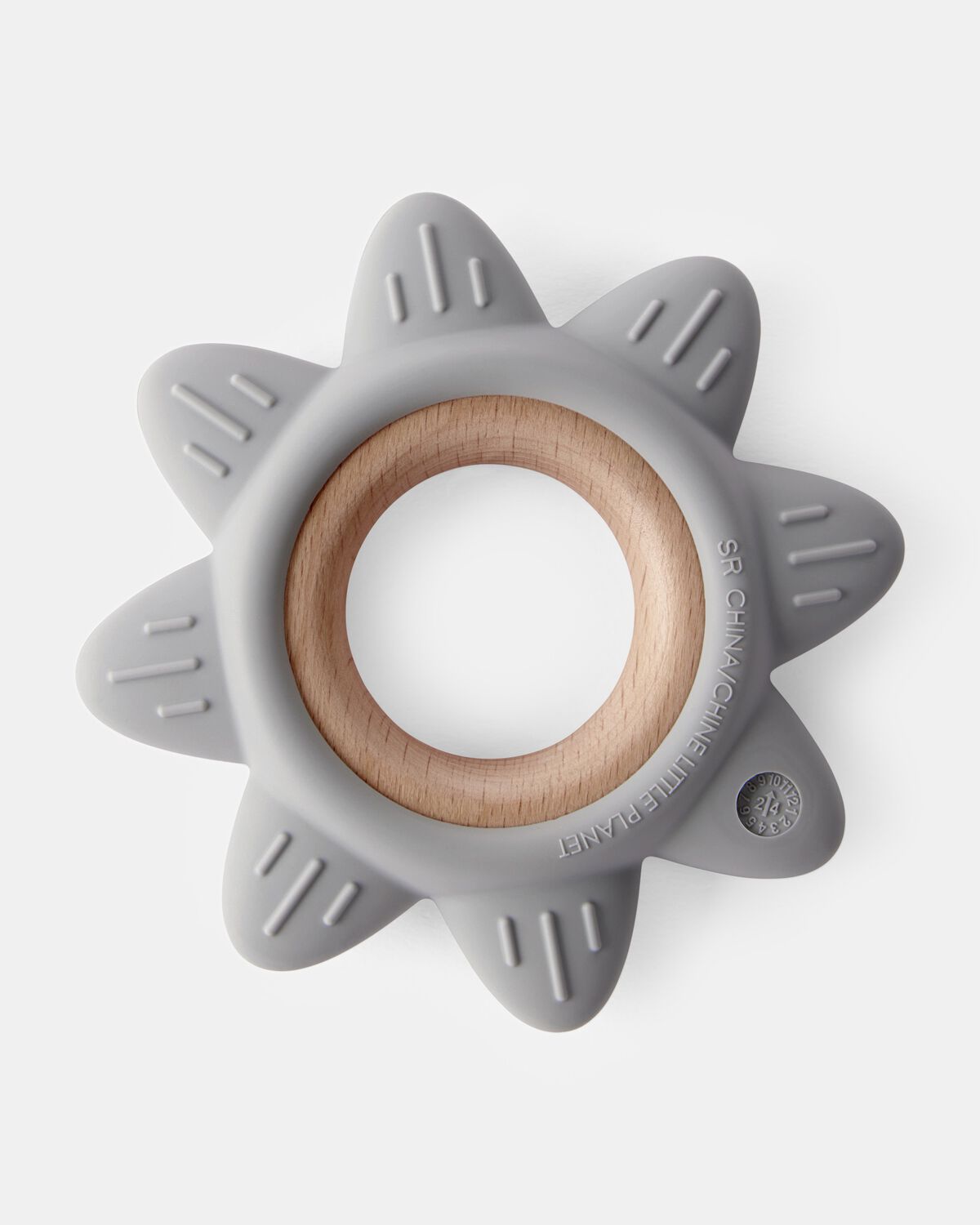 Baby Little Planet Silicone & Wood Teether - Grey - Image 2
