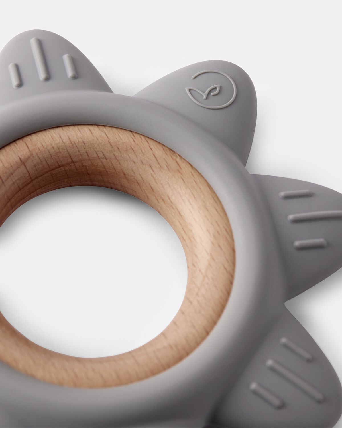 Baby Little Planet Silicone & Wood Teether - Grey - Image 3
