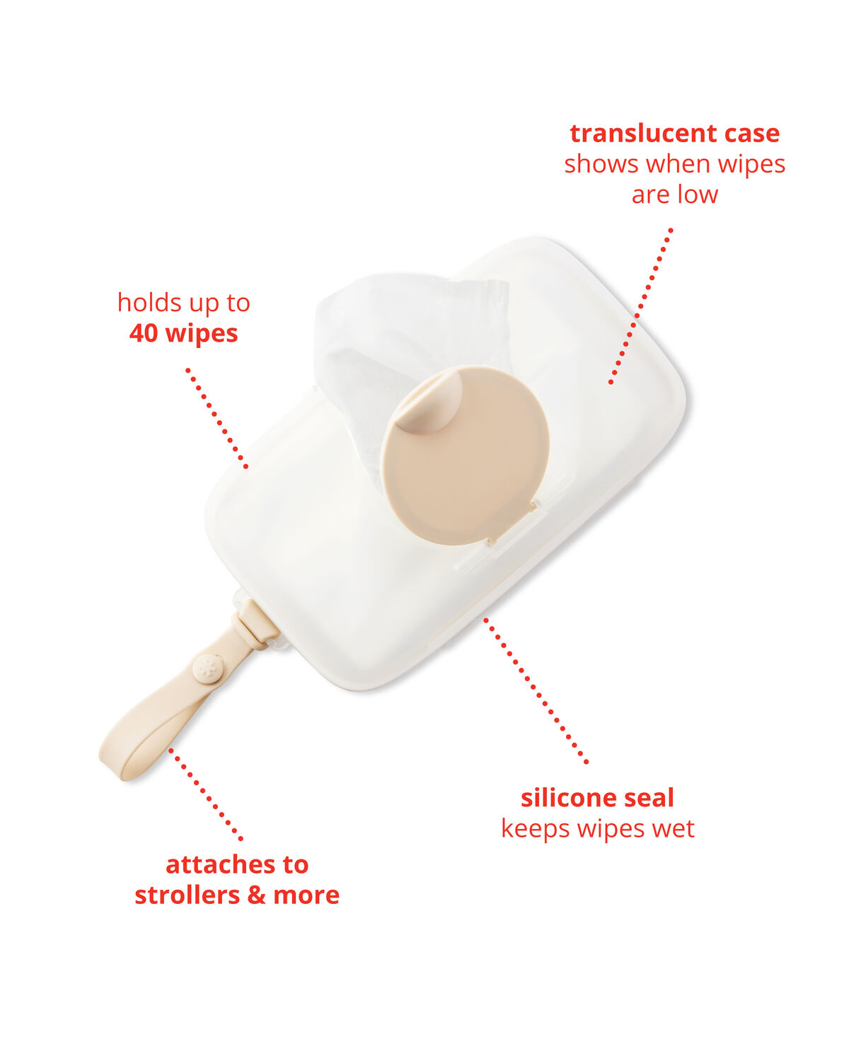 Grab & Go Snug Seal Wipes Case - Oat - Image 3