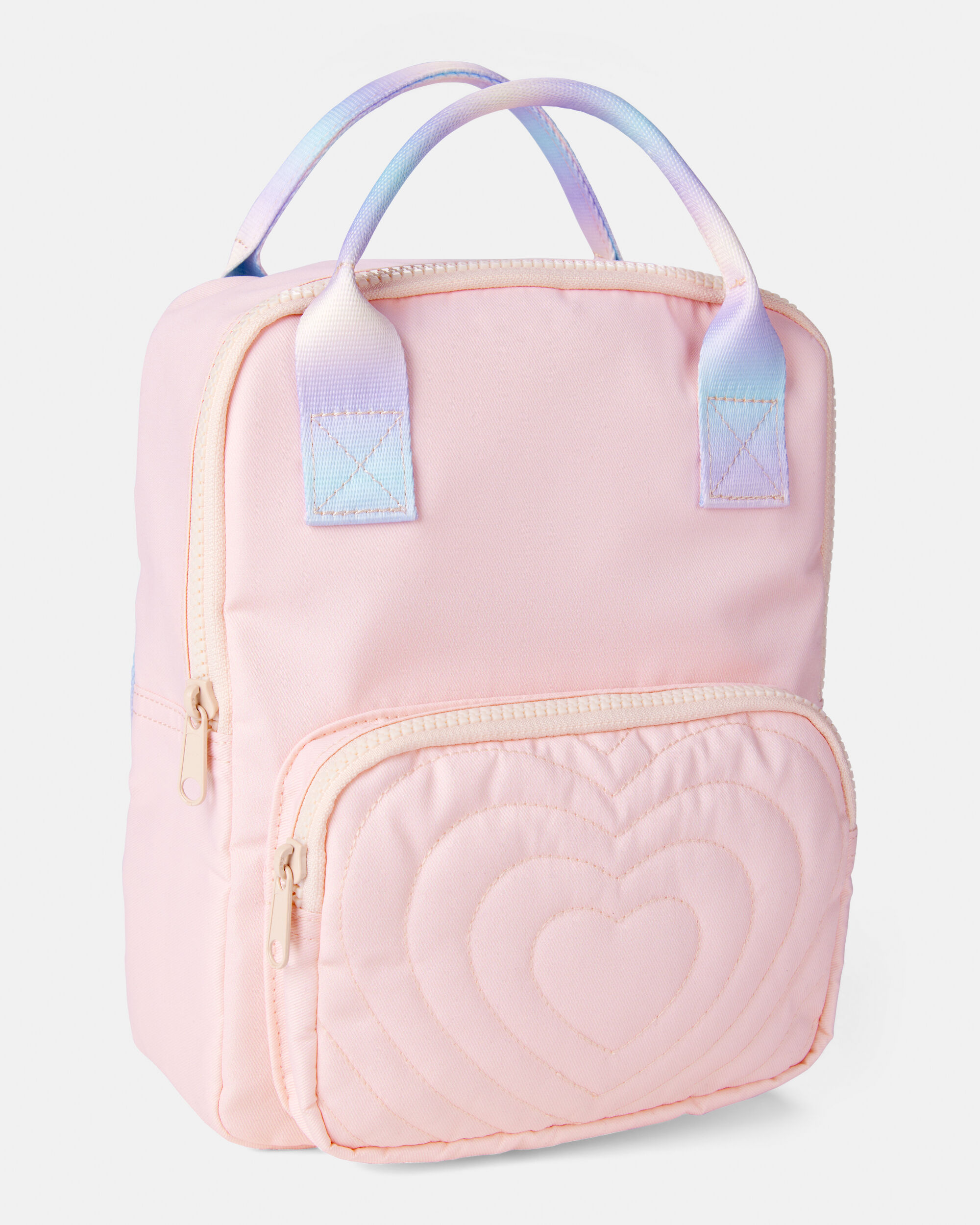 Girls Stitched Hearts Ombre Straps Mini Backpack - Pink - Image 3