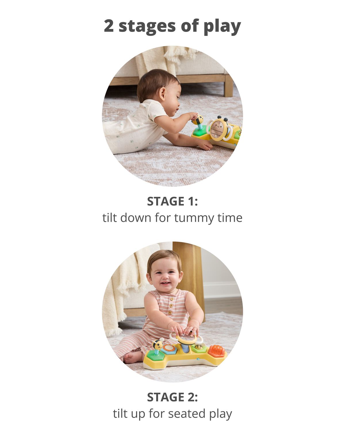 Farmstand See & Bee Steering Wheel & Tummy Time Baby Toy - Image 3