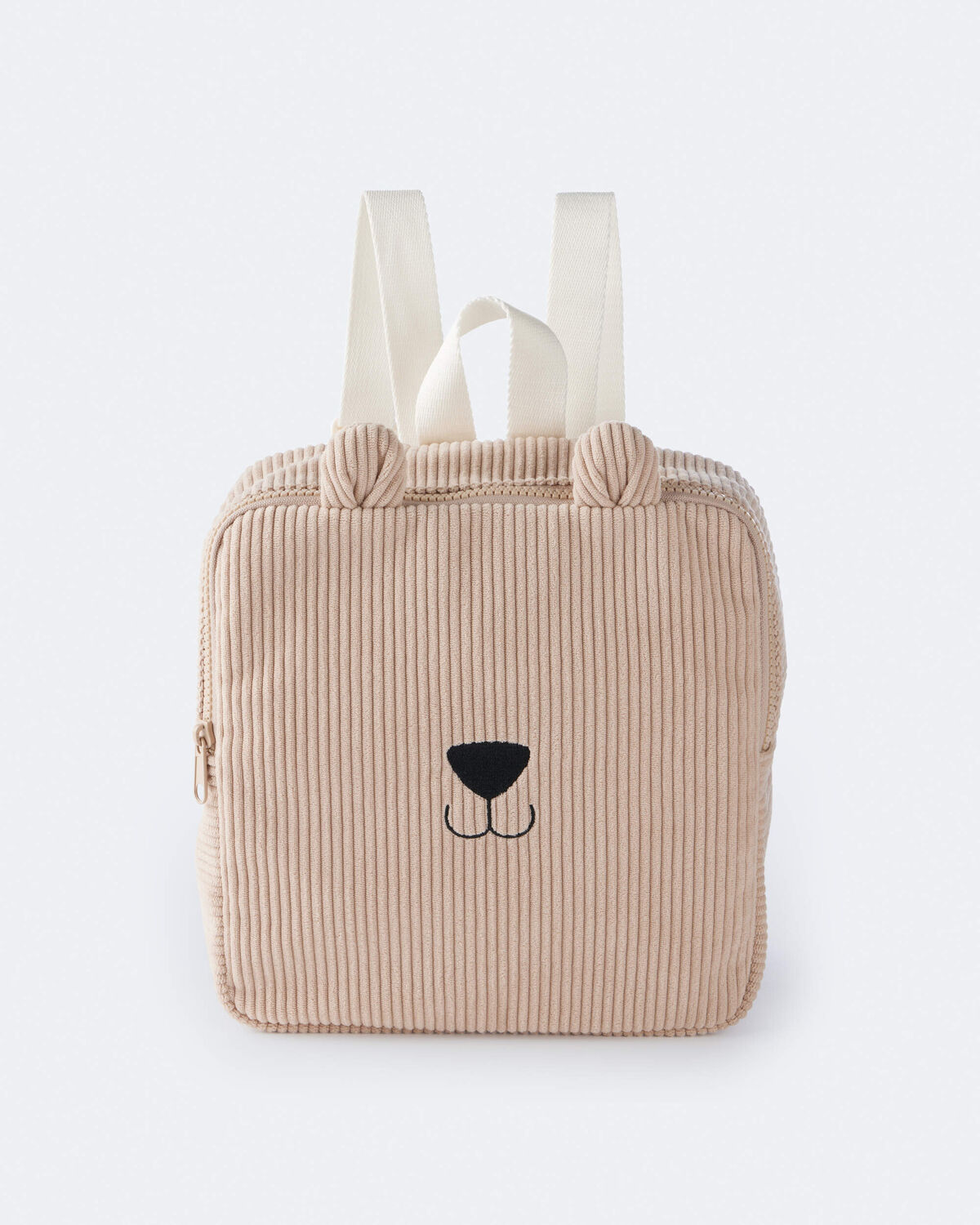 Bear Corduroy Square Backpack - Tan - Image 2