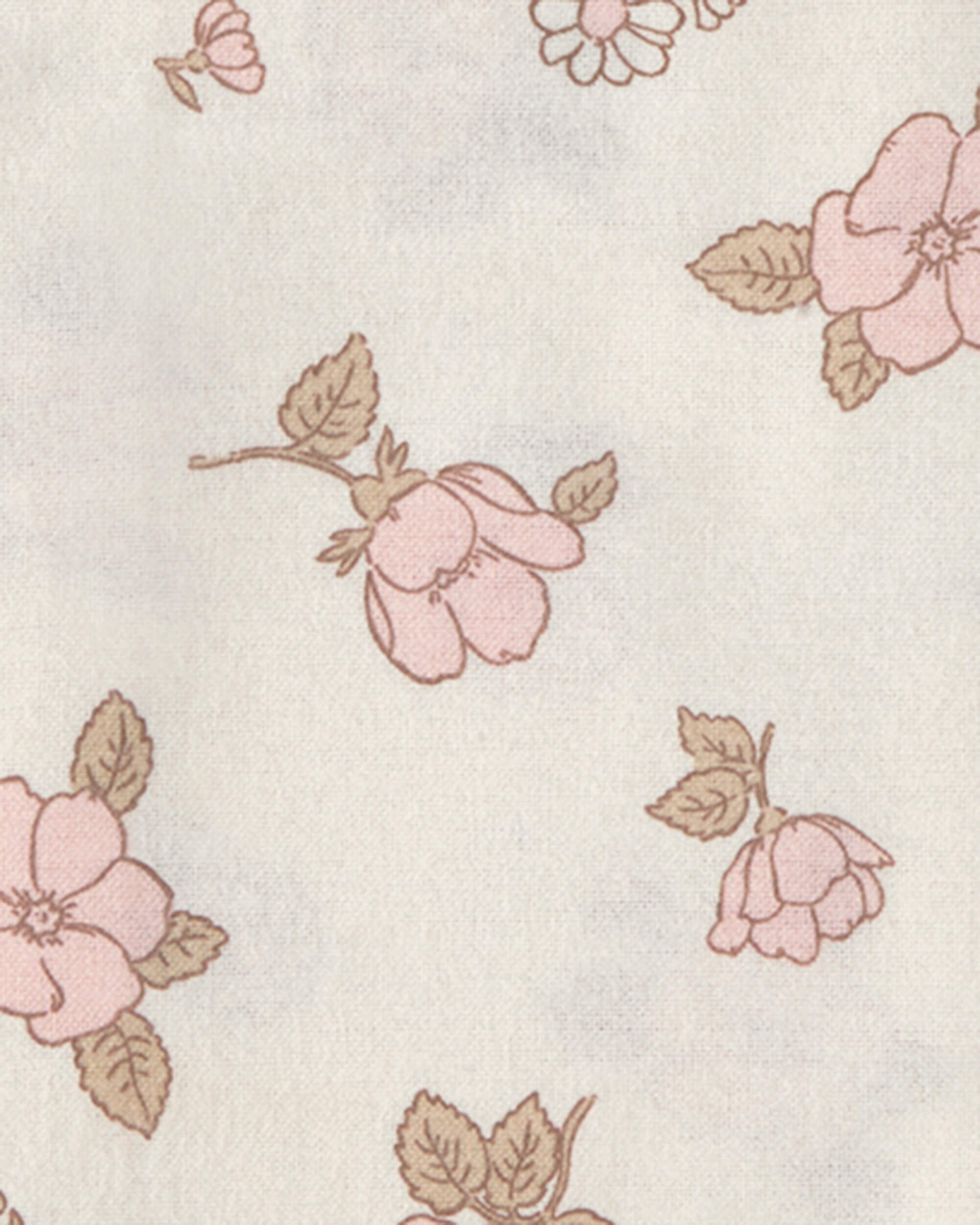 Baby Girl 4-Pack Floral Receiving Blankets - Pink/Ivory - Image 6