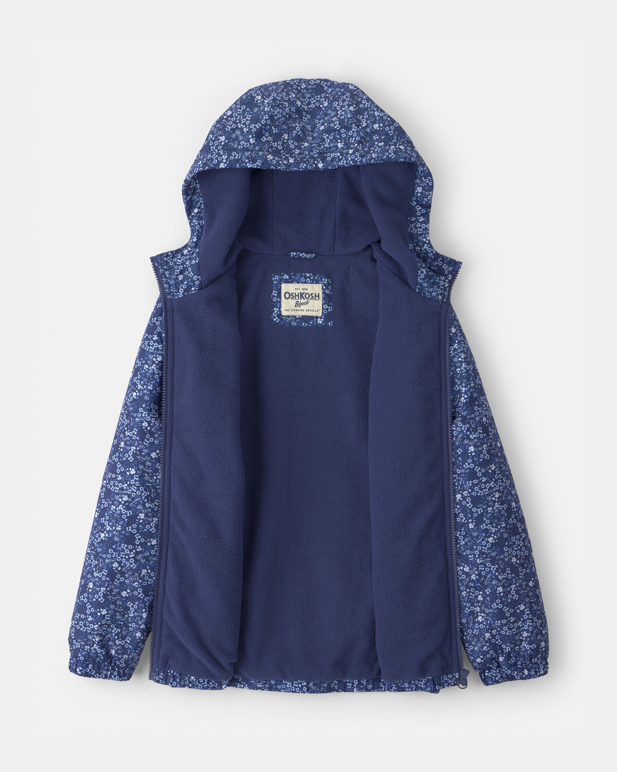 Girls Floral Midweight Jacket - Blue - Image 2