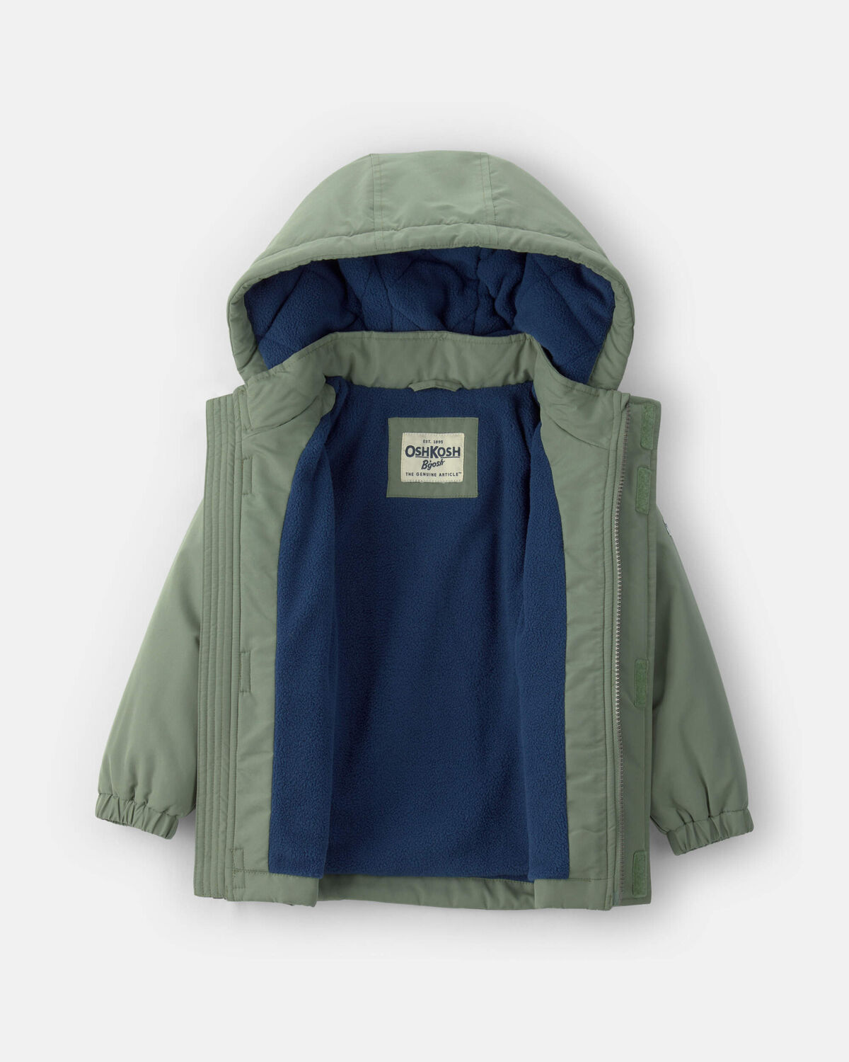 Toddler Boy Hooded Midweight Jacket - Green - Image 2