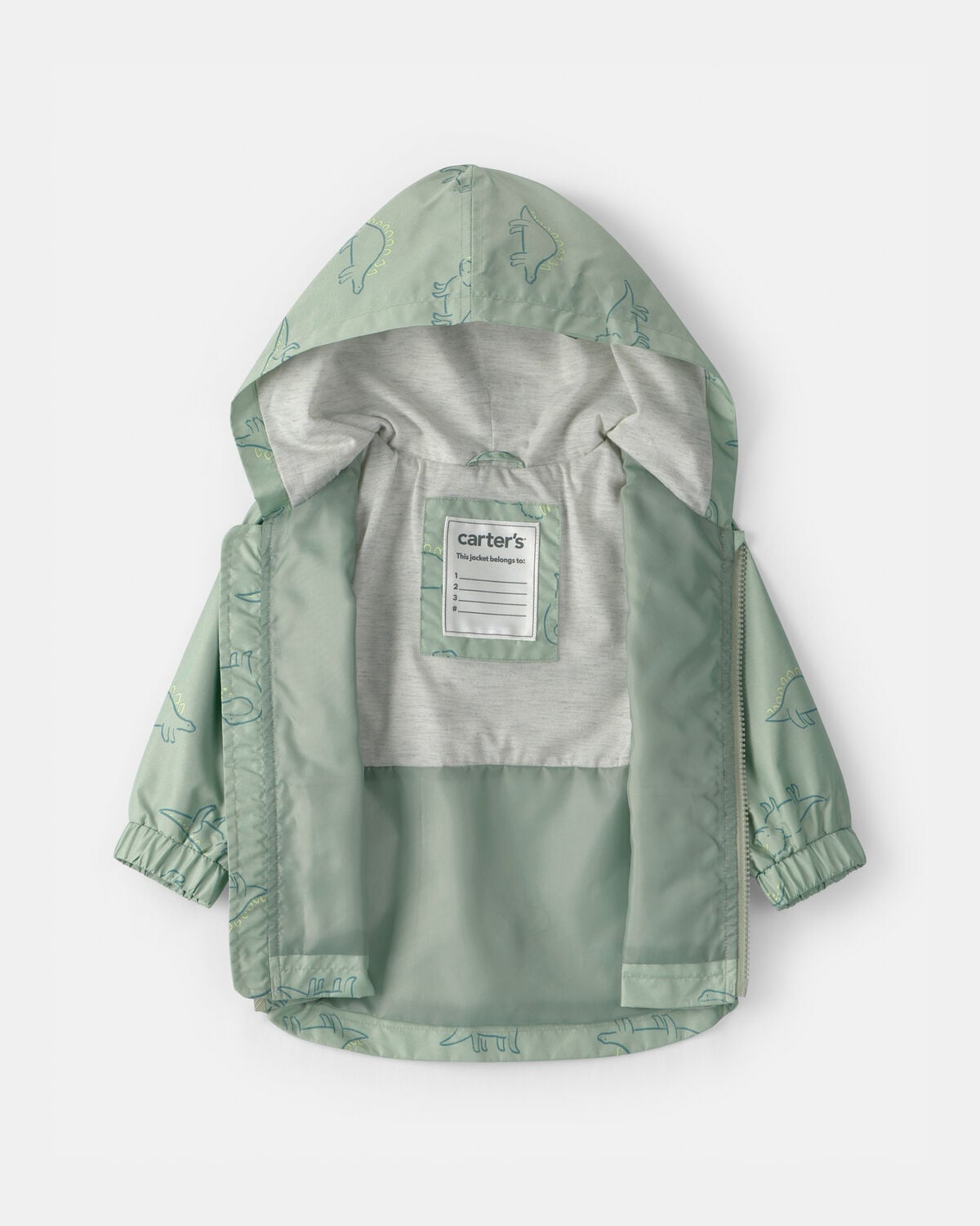 Baby Boy Dinosaur Raincoat - Green - Image 2