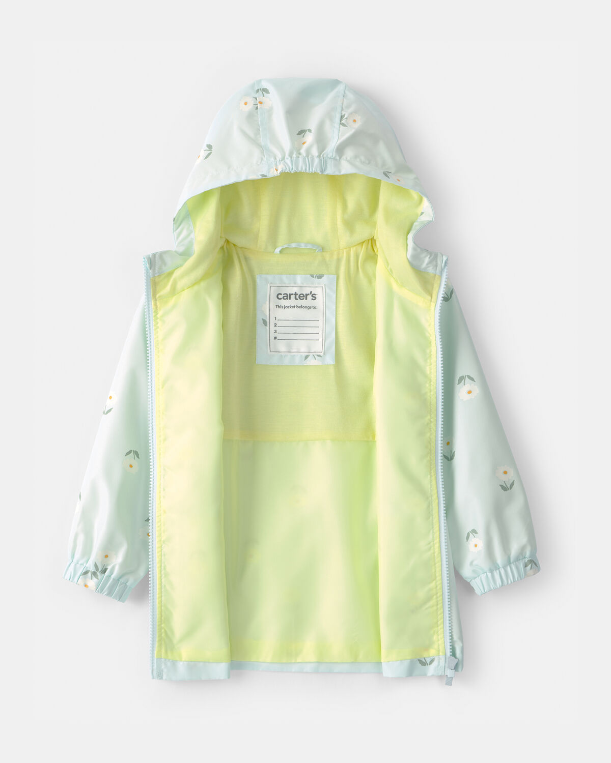 Toddler Girl Floral Raincoat - Blue - Image 2