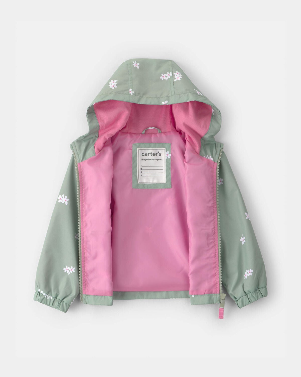 Toddler Girl Floral Windbreaker - Green - Image 2