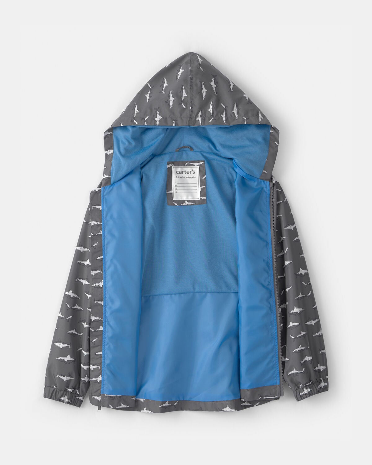 Boys Shark Raincoat - Grey - Image 2