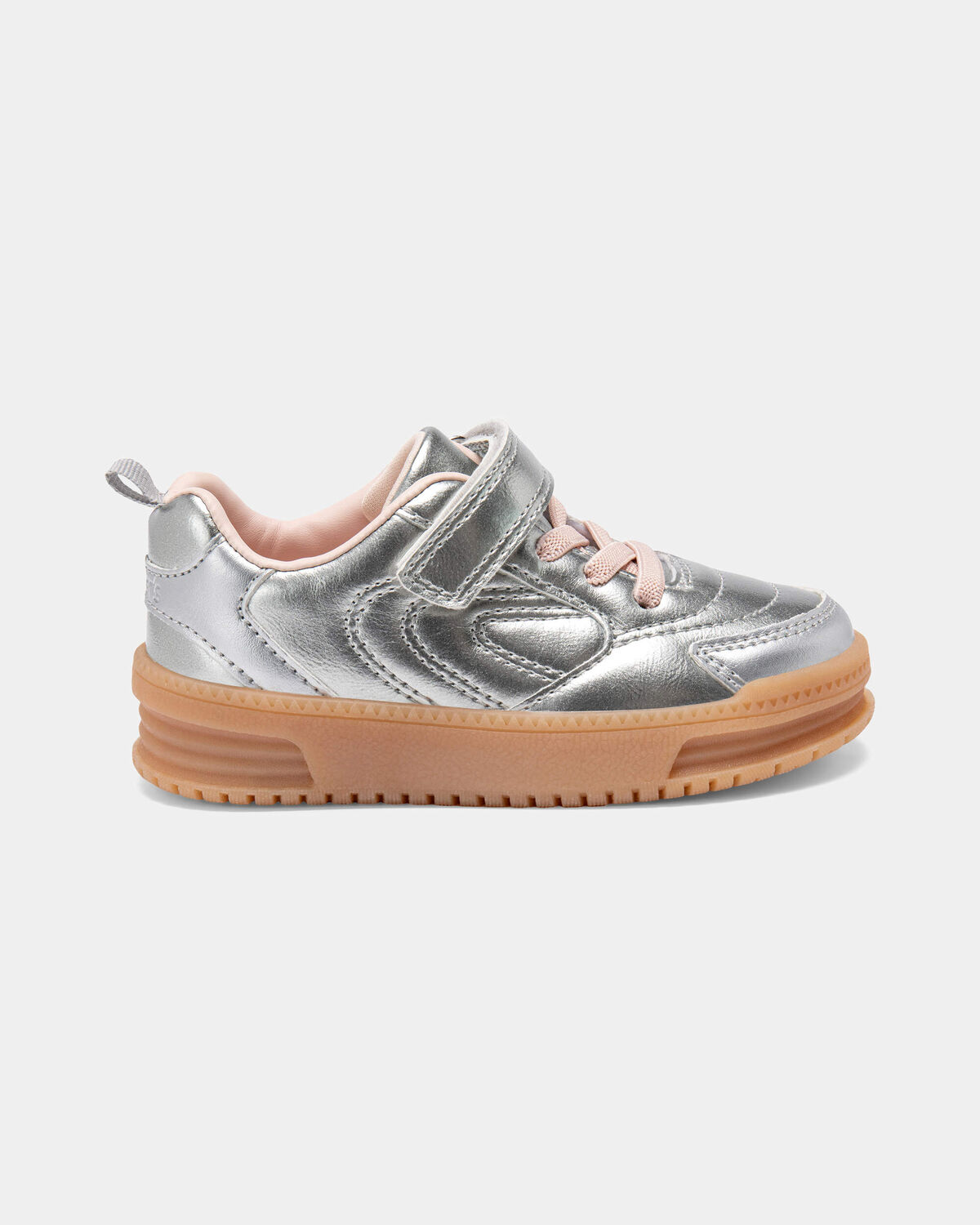 Toddler Girl Athletic Sneakers - Silver/Brown - Image 2