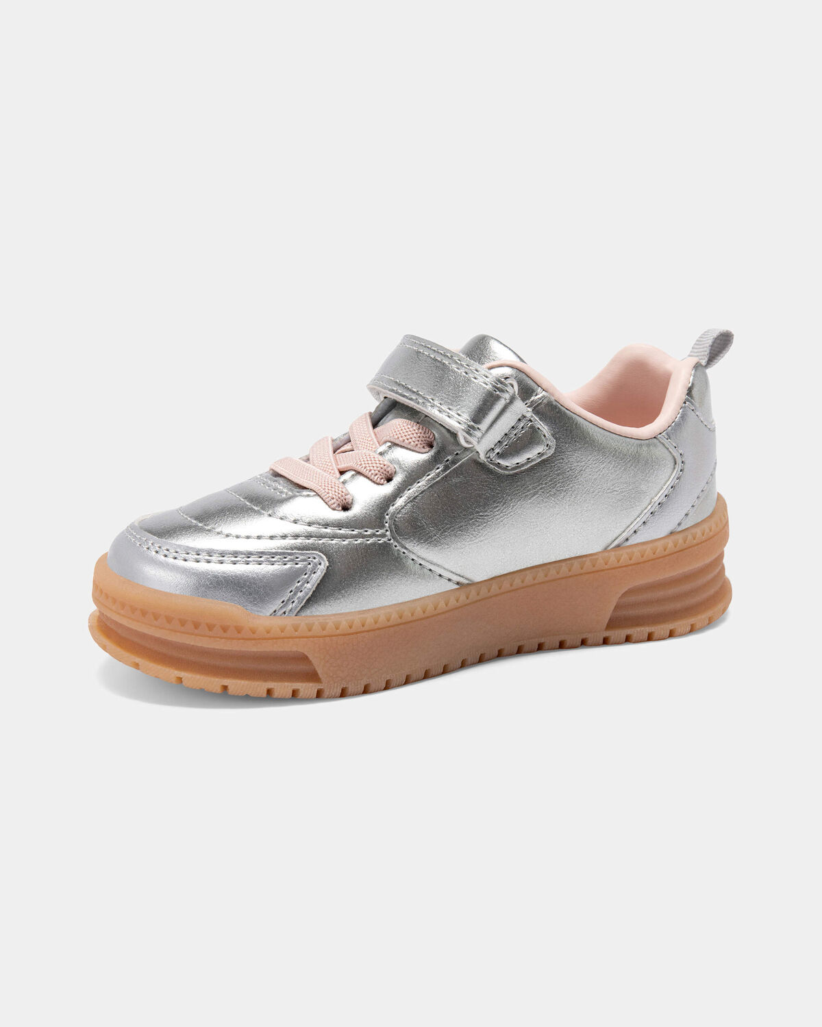 Toddler Girl Athletic Sneakers - Silver/Brown - Image 6